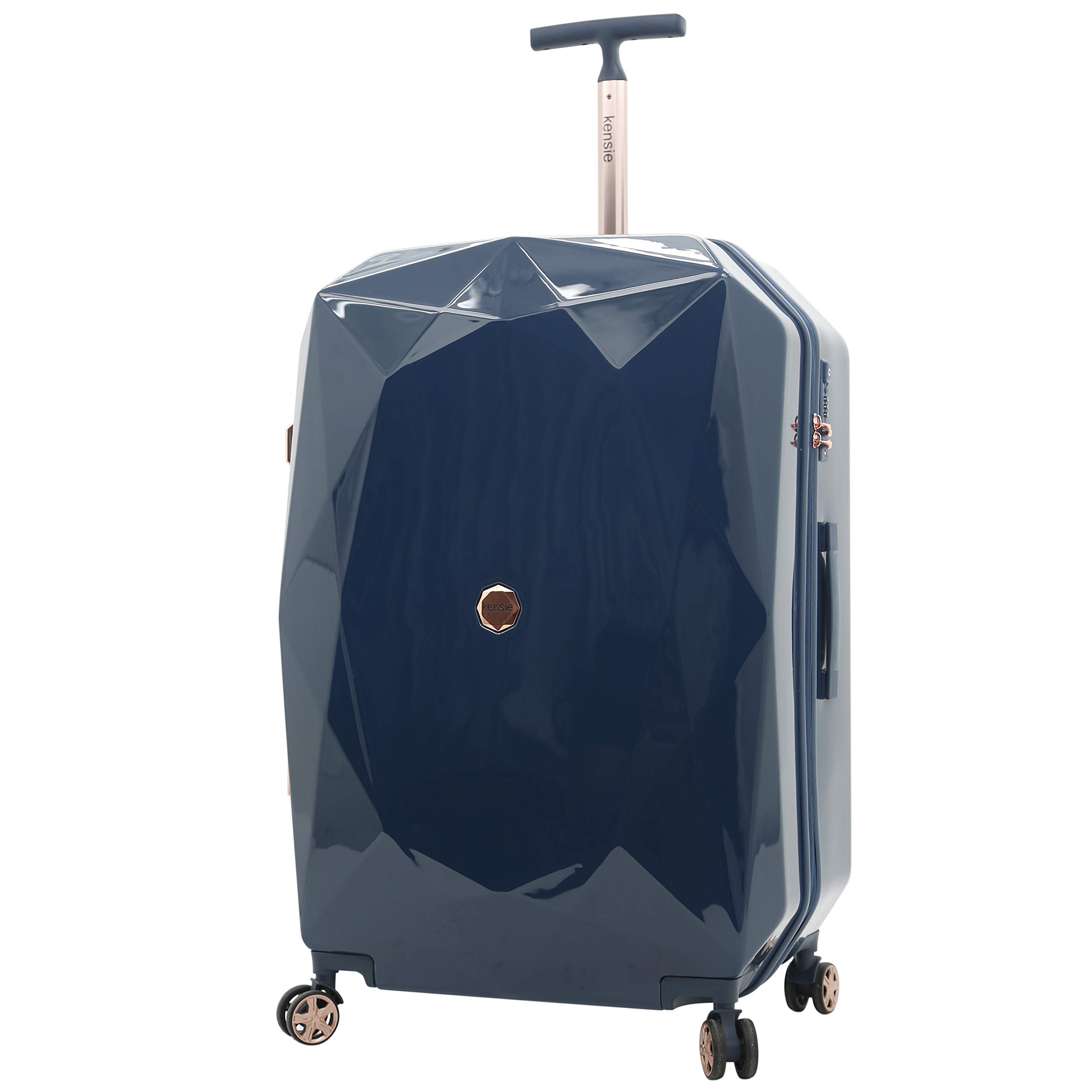 Kensie Women's Gemstone Luggage Set - Midnight Blue 20-Inch Carry-On Spinner Suitcase for Travel, Business Trips & Weekend Getaways