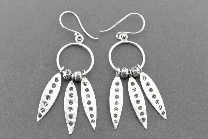 3 Spear Chandelier Drop Earrings - Fine Silver 925 Sterling Silver Dangle Earrings for Women - Perfect for Evening Parties, Weddings & Special Occasions