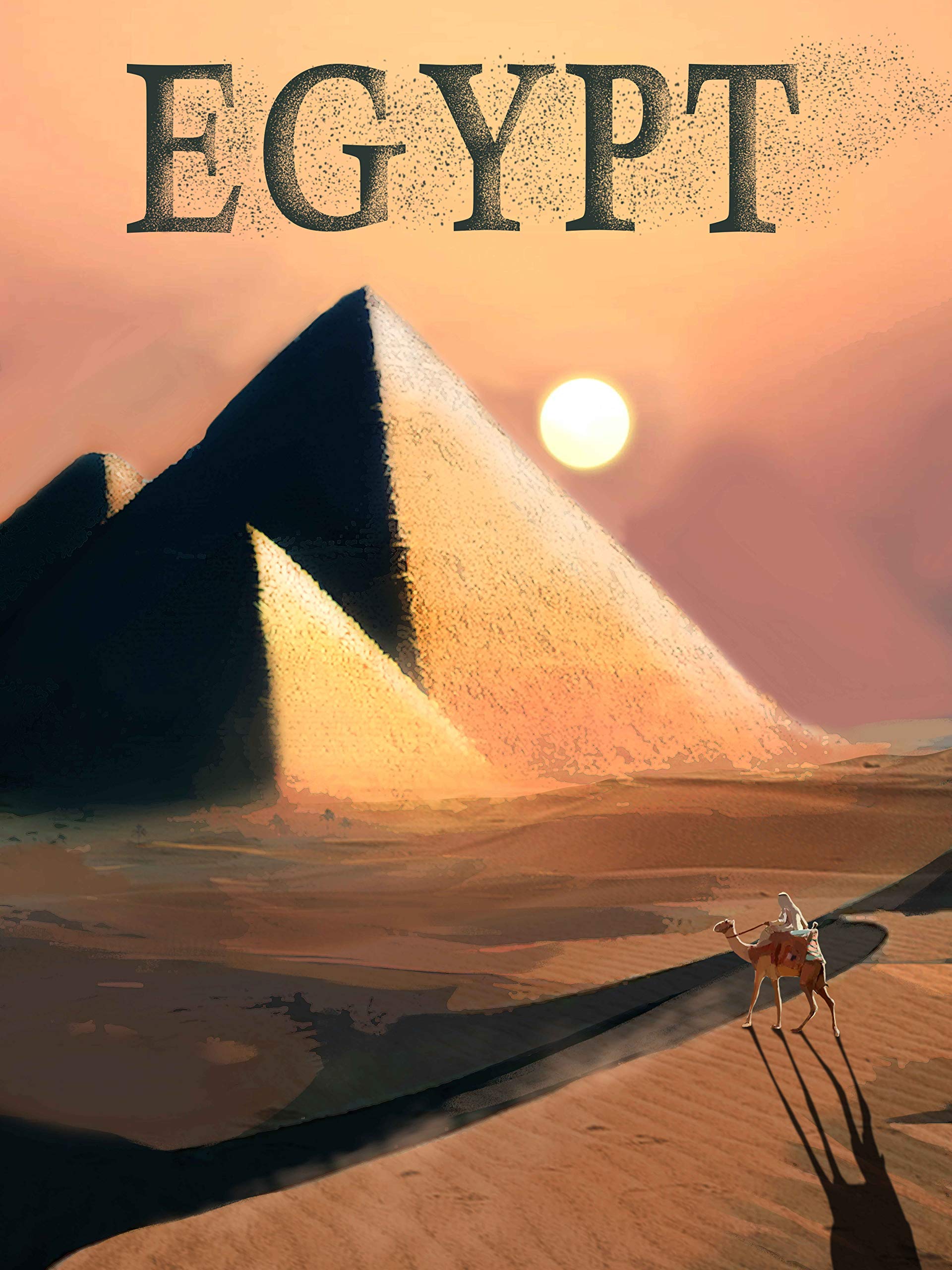 Vintage Egypt Travel Poster - Mysterious Pyramids & Ancient Landscapes - Premium Metal Print (28x40 Inches) - Perfect for Home Decor, Office Wall Art & Gift Ideas