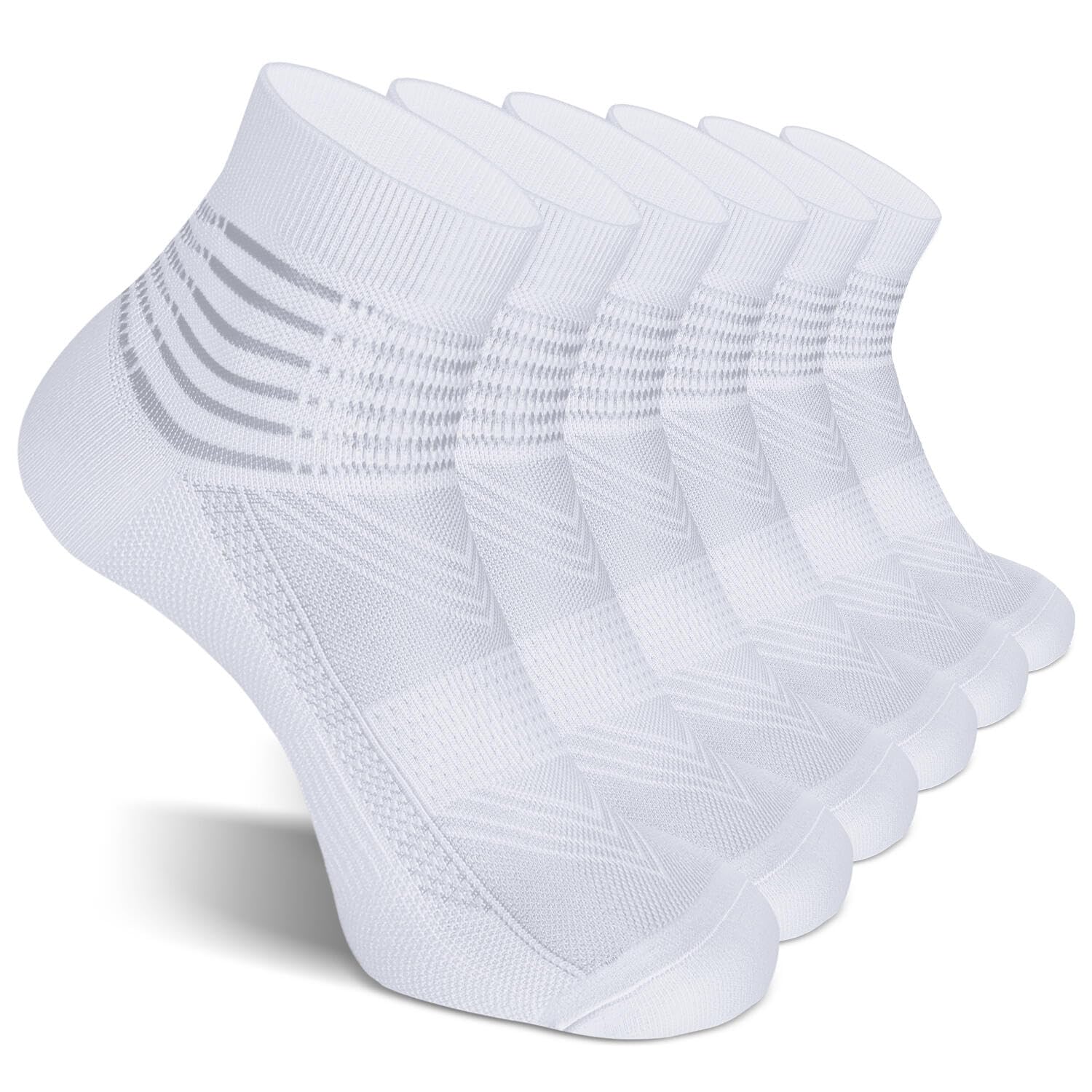 Breathable Compression Ankle Support Socks with Coolmax Technology - Moisture Wicking & Cushioned for Plantar Fasciitis Relief - Unisex Athletic Socks (2/3/6 Pairs) - Perfect for Running, Hiking & Sports Recovery