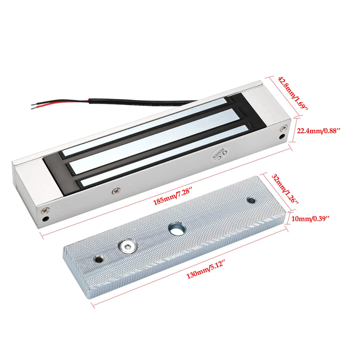 180KG Heavy Duty Electric Magnetic Lock - 12V Fail Safe NC Mode Electromagnet Lock for Single Door Access Control System - Ideal for Offices, Homes & Security Gates