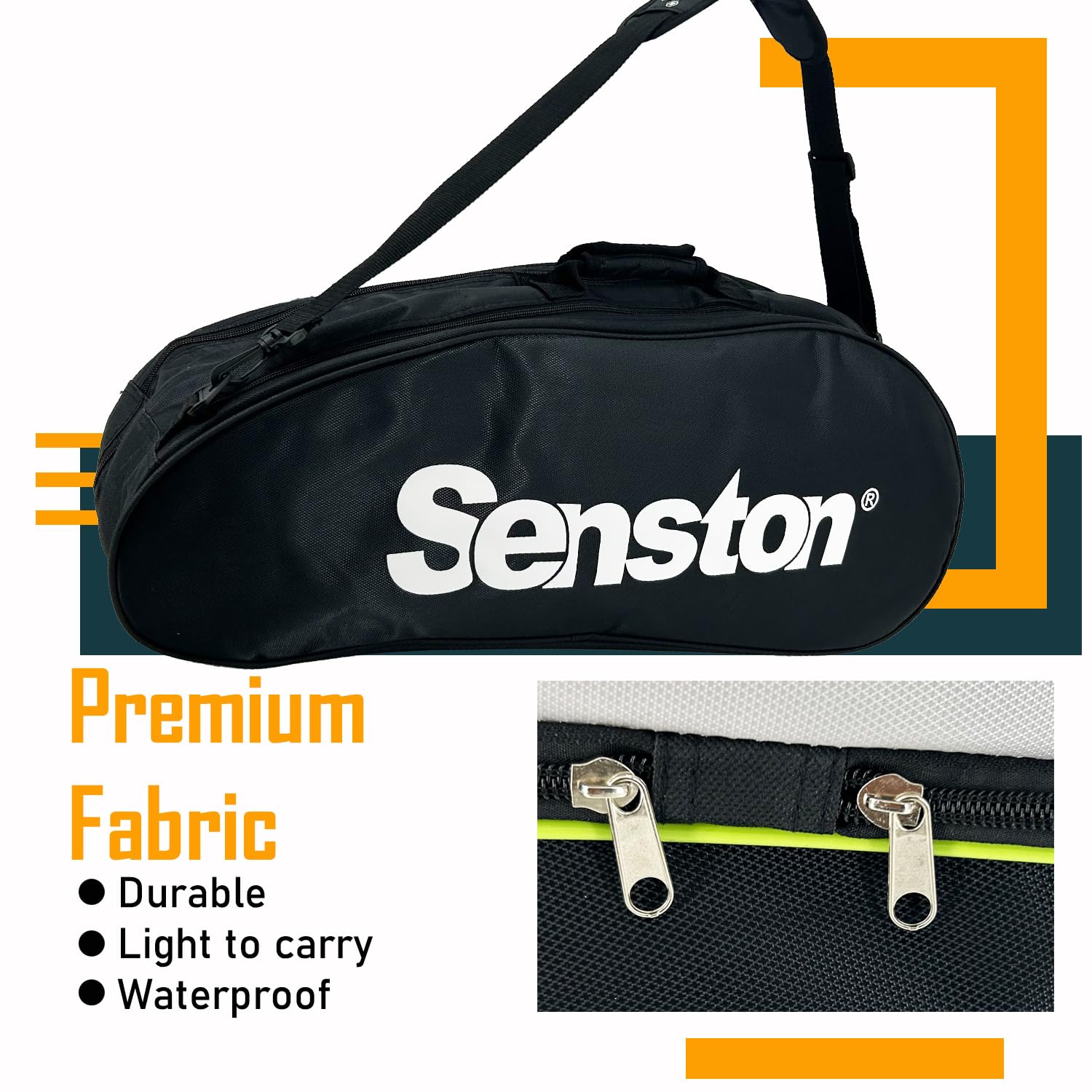 Senston Waterproof & Dustproof Tennis & Badminton Racket Bag - Single Shoulder Sports Racquet Case for Men & Women | Perfect for Court, Gym & Travel