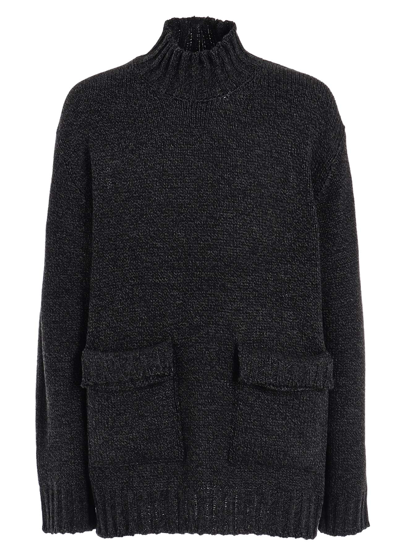 Bulky Wool High Neck Knit Sweater with Big Pockets - Cozy Winter Pullover for Women | Perfect for Cold Weather & Casual Outings