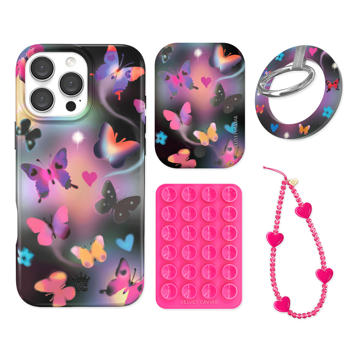 Aurora Butterfly iPhone Case with Grip - Stylish & Secure Phone Cover for iPhone 13/14/15 Pro Max - Perfect for Everyday Use, Travel & Outdoor Activities