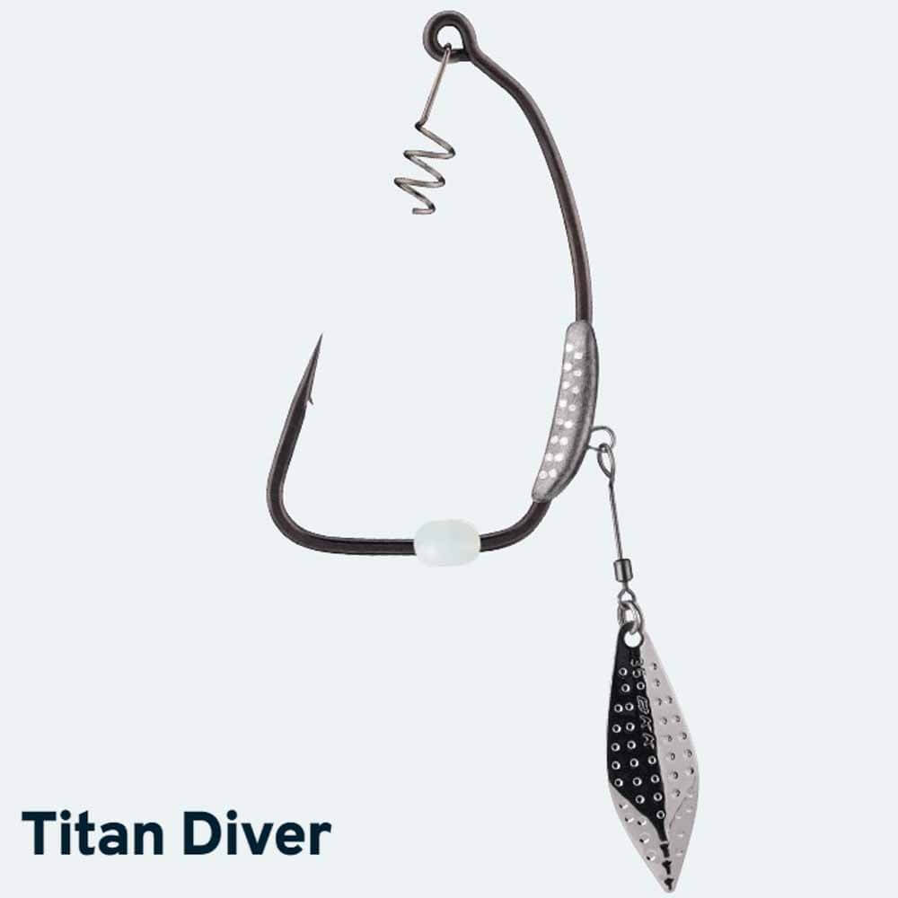 BKK Titan Diver Weighted Swimbait Fishing Hooks - Premium Saltwater & Freshwater Lures for Bass, Pike, and Walleye - Ideal for Deep Water Fishing and Tournament Angling