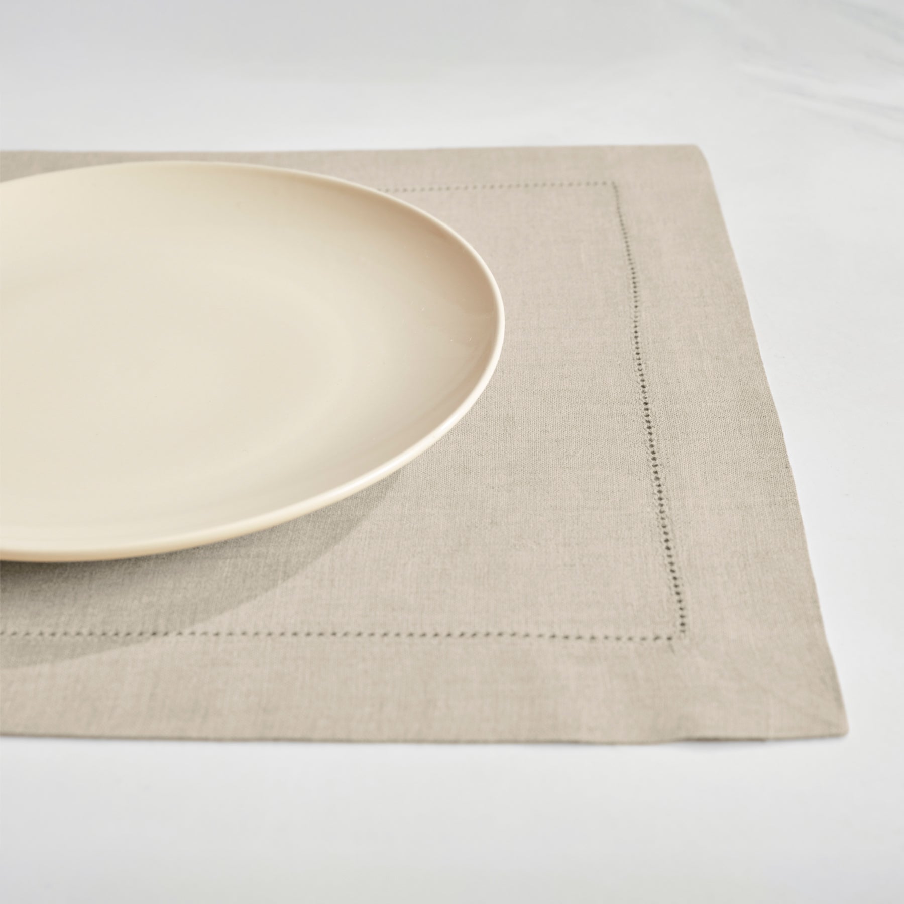 Sonoma Hemstitch Placemats Set of 4 - Premium Cotton Table Mats for Dining - Perfect for Dinner Parties, Holiday Meals & Home Decor