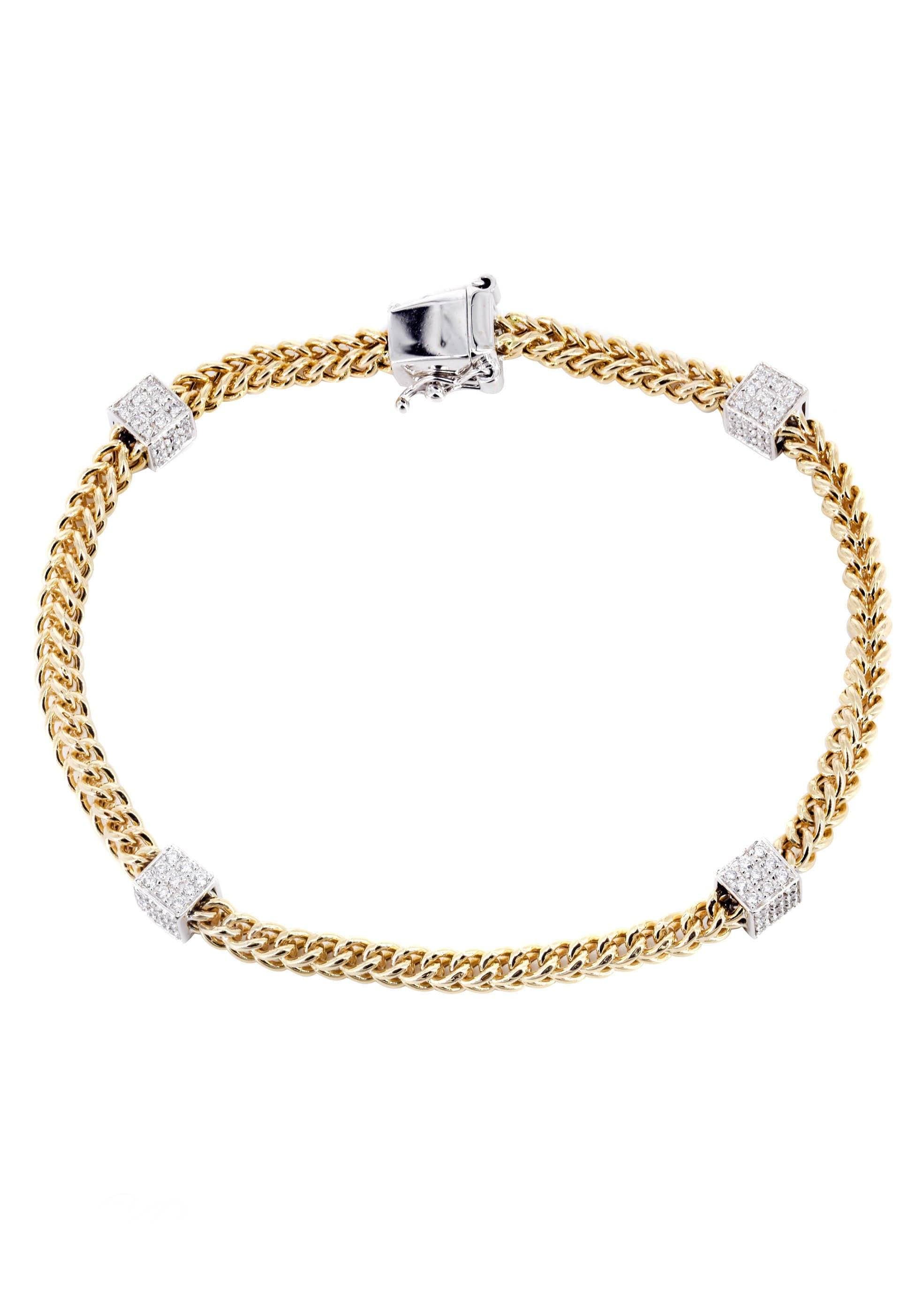 14K Gold Diamond Franco Chain Bracelet for Women - 2.50 Carats Natural Diamonds, 6mm Wide Luxury Tennis Bracelet | Perfect for Anniversary Gifts, Wedding Jewelry & Special Occasions