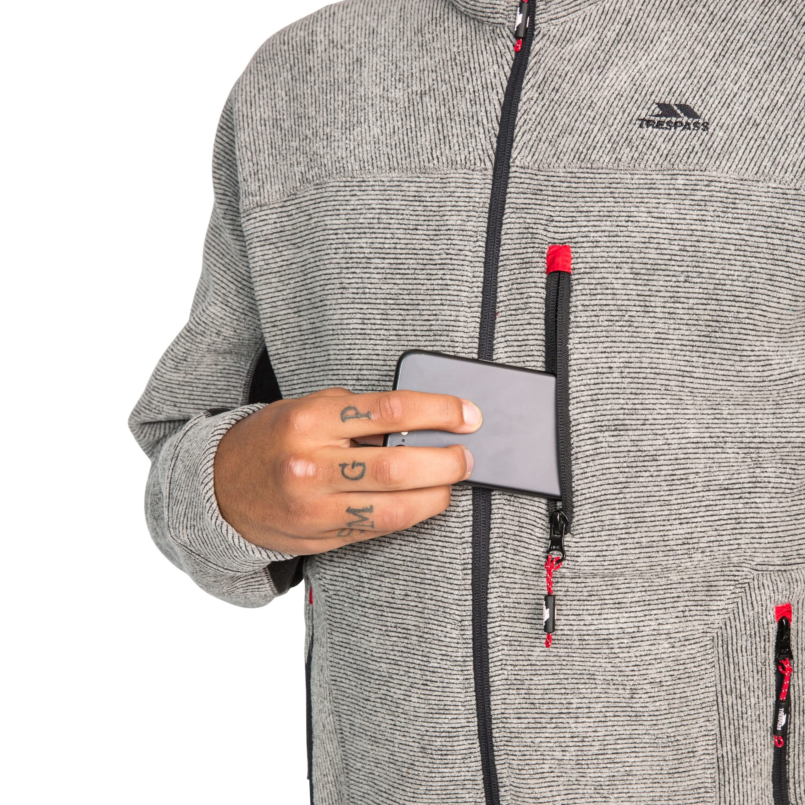 Trespass Men's Jynx Full Zip Fleece Jacket - Lightweight Warm Winter Outdoor Coat for Hiking, Camping & Casual Wear