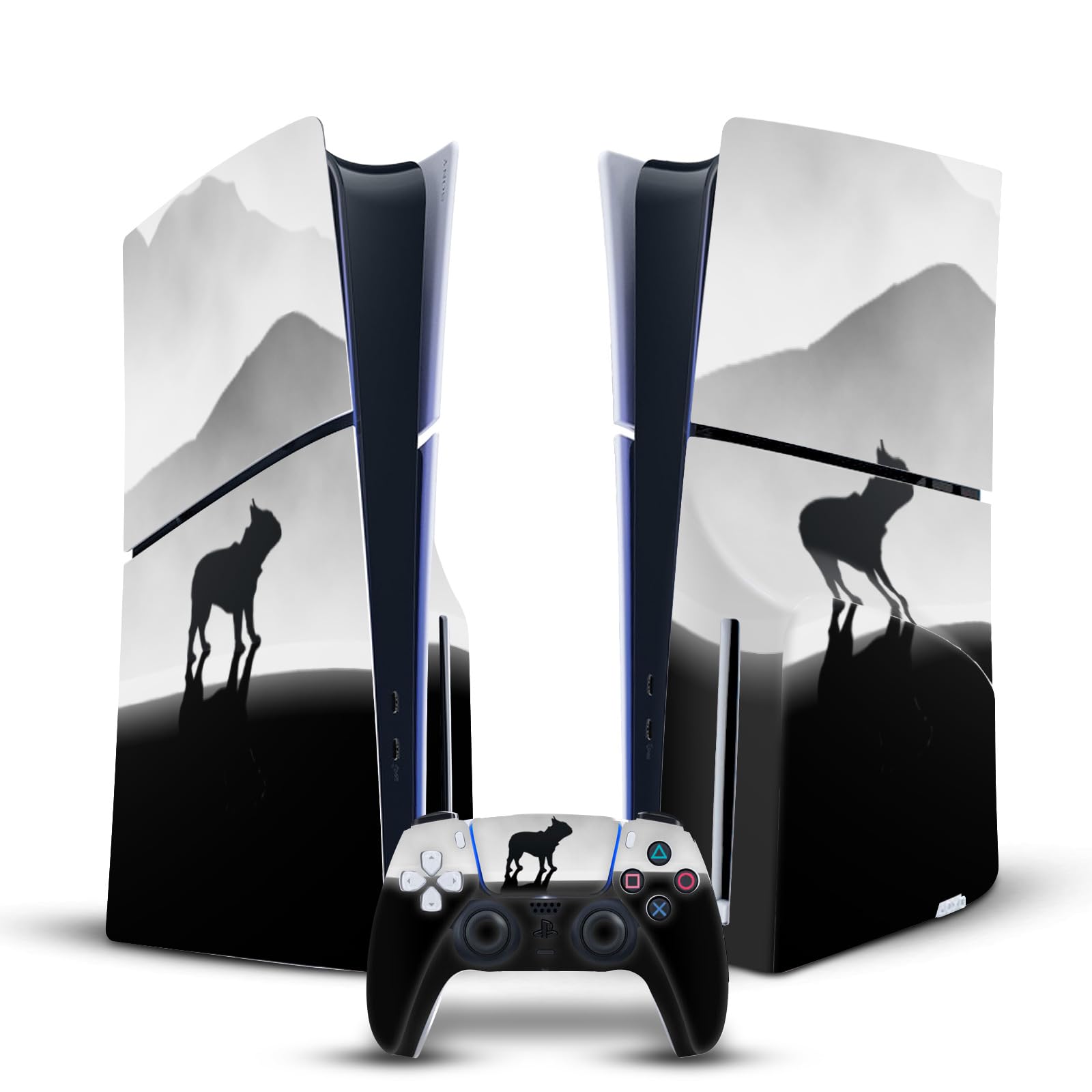 Official Licensed Klaudia Senator French Bulldog Vinyl Gaming Skin Sticker - Compatible with Sony PS5 Slim/Pro Disc Edition Console & DualSense Controller - Perfect for PS5 Protection & Customization
