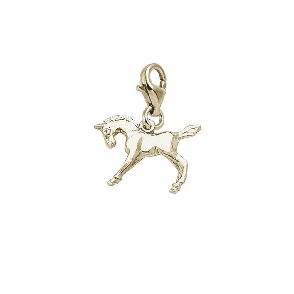 Elegant Horse Charm Pendant with Lobster Claw Clasp - Silver Jewelry Charms for Bracelets & Necklaces - Perfect for Equestrian Gifts, Western Fashion & Animal Lover Accessories