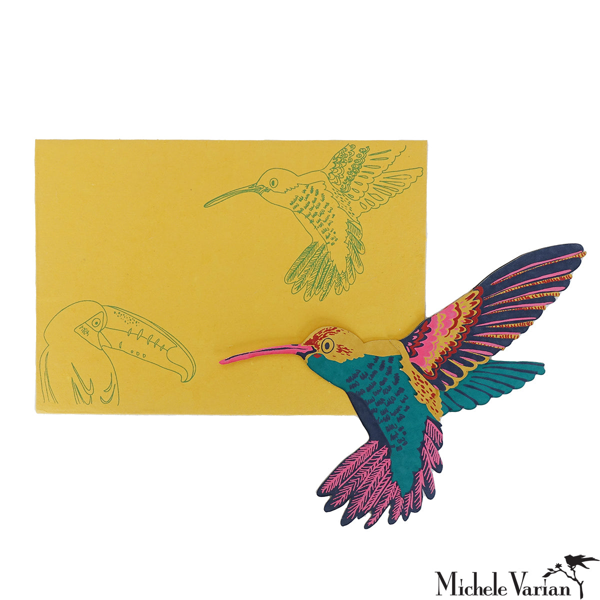 Beautiful Pop Up Greeting Card with 3D Hummingbird Design - Perfect for Birthday, Anniversary & Thank You Cards (Handmade Paper Craft Gift)