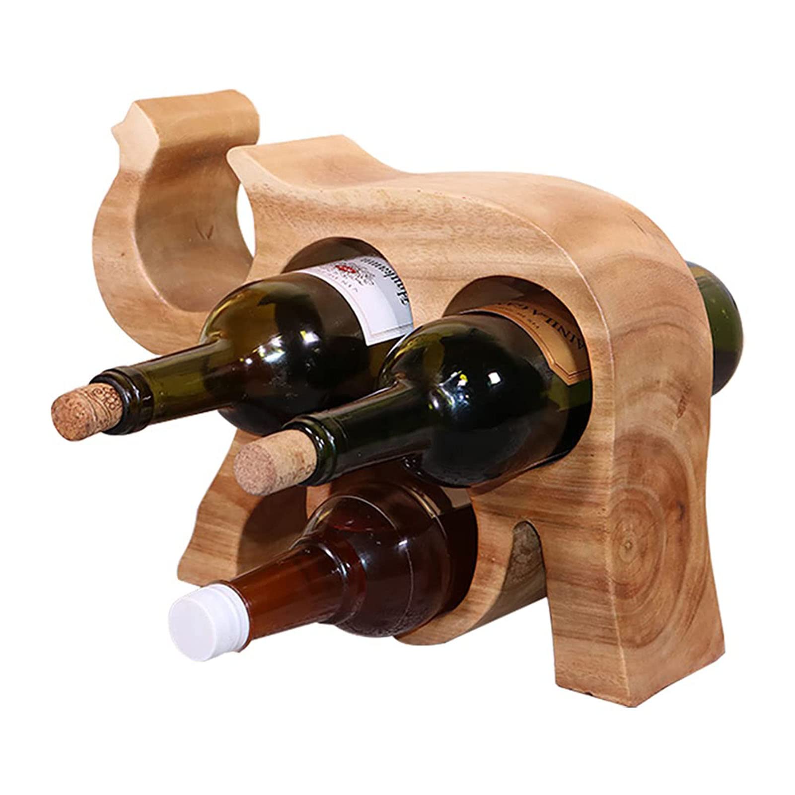 Stackable Wooden Wine Rack for 4-6 Bottles - Countertop Liquor Storage Shelf & Display Stand - Perfect for Kitchen, Bar, Dining Room or Wine Cellar Organization