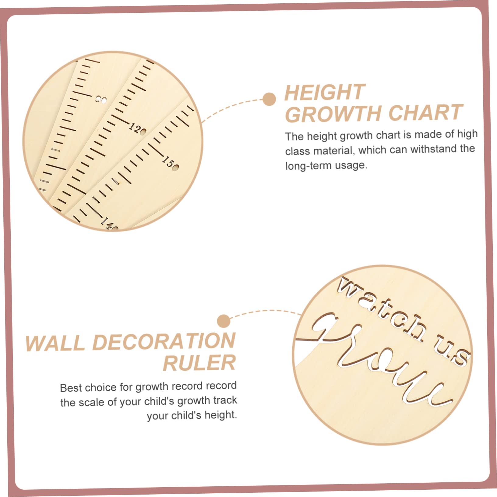 HOOTNEE Wooden Growth Chart Ruler - Kids Height Measurement Tool for Nursery, Bedroom & Playroom - Track Child's Growth Progress - Perfect Wall Decor for Baby & Toddler Rooms