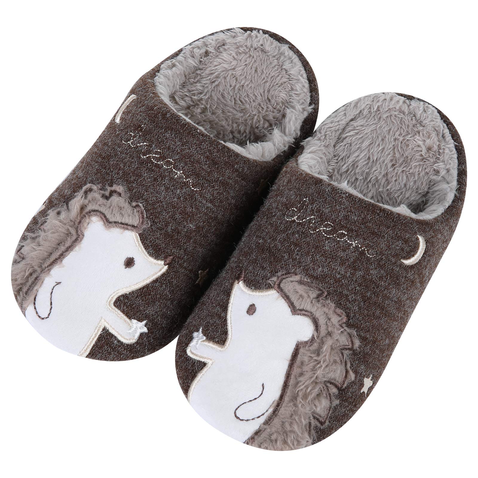 Adorable Unicorn House Slippers for Kids - Soft Fuzzy Indoor Slippers with Waterproof Sole - Perfect for Playtime, Bedtime & Cozy Home Wear