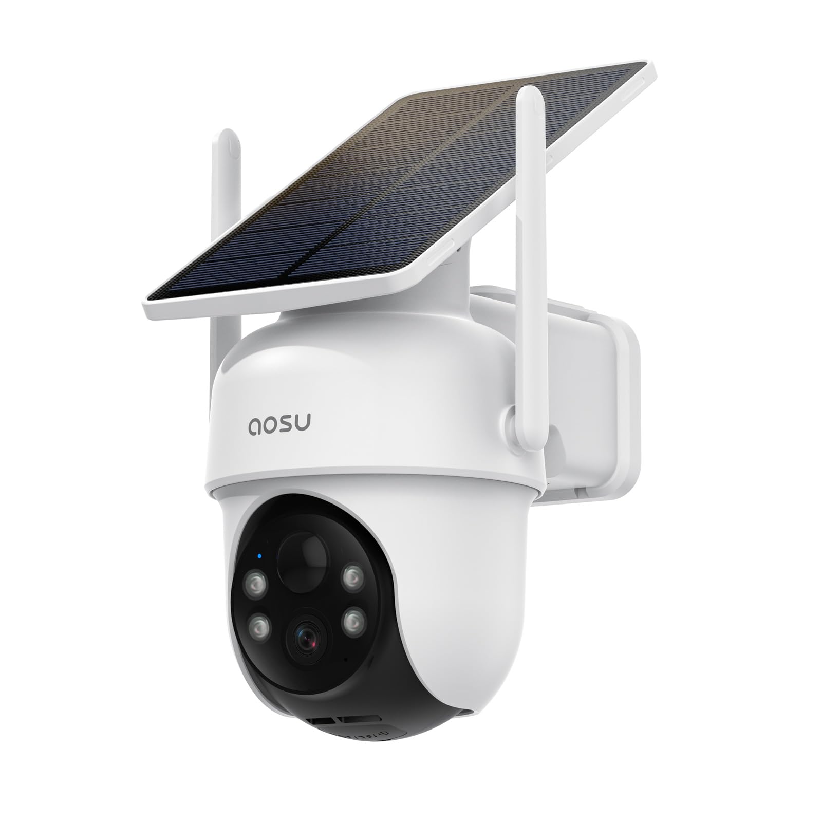AOSU Solar-Powered Home Security Camera Add-On - Compatible with AOSU HomeBase (Not Standalone), Supports 4 Cameras Simultaneously | Outdoor Surveillance, Night Vision, Weatherproof for Home & Business Protection