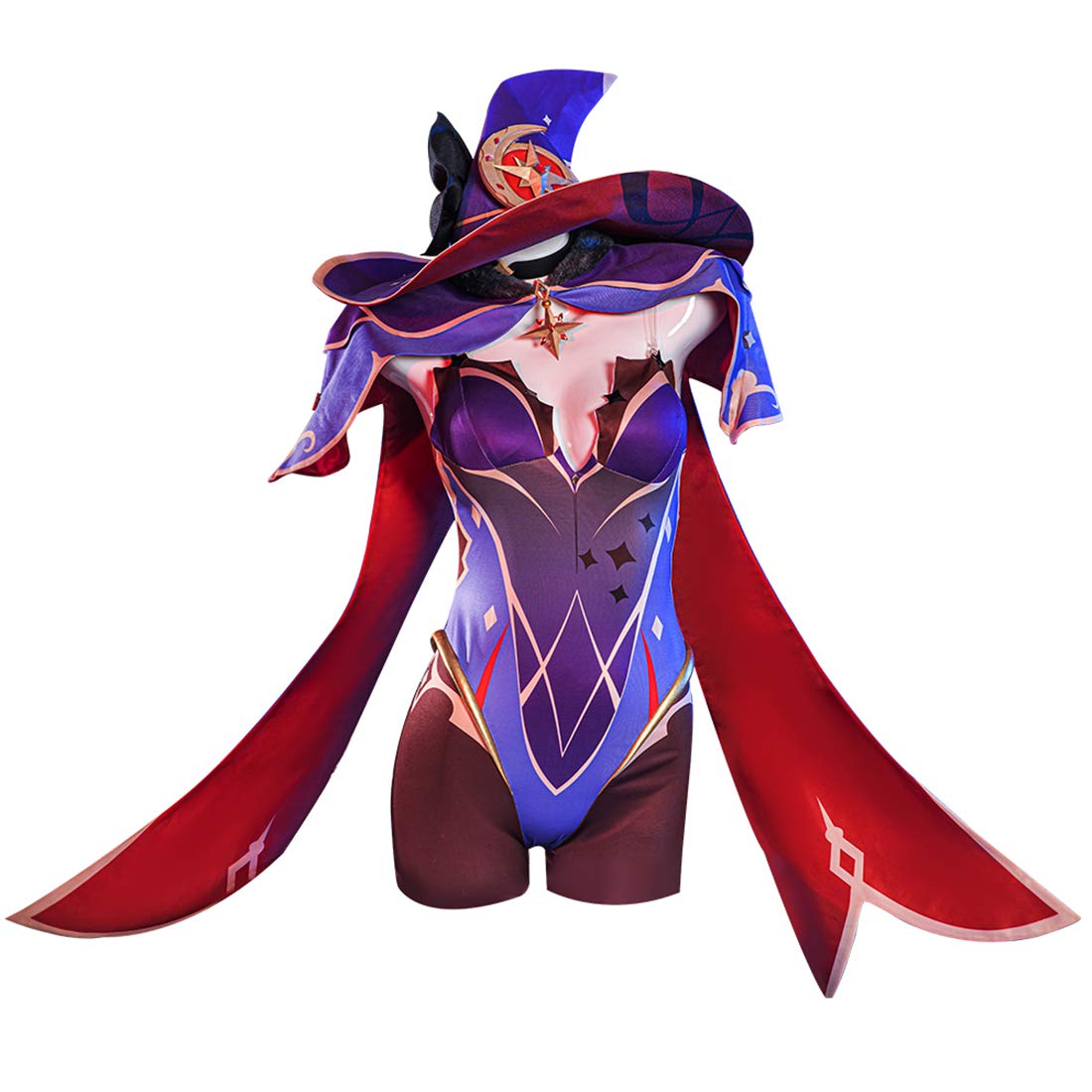 Genshin Impact Mona Cosplay Costume Set with Hat - Official RAVPump Anime Cosplay Outfit for Halloween, Conventions & Themed Parties