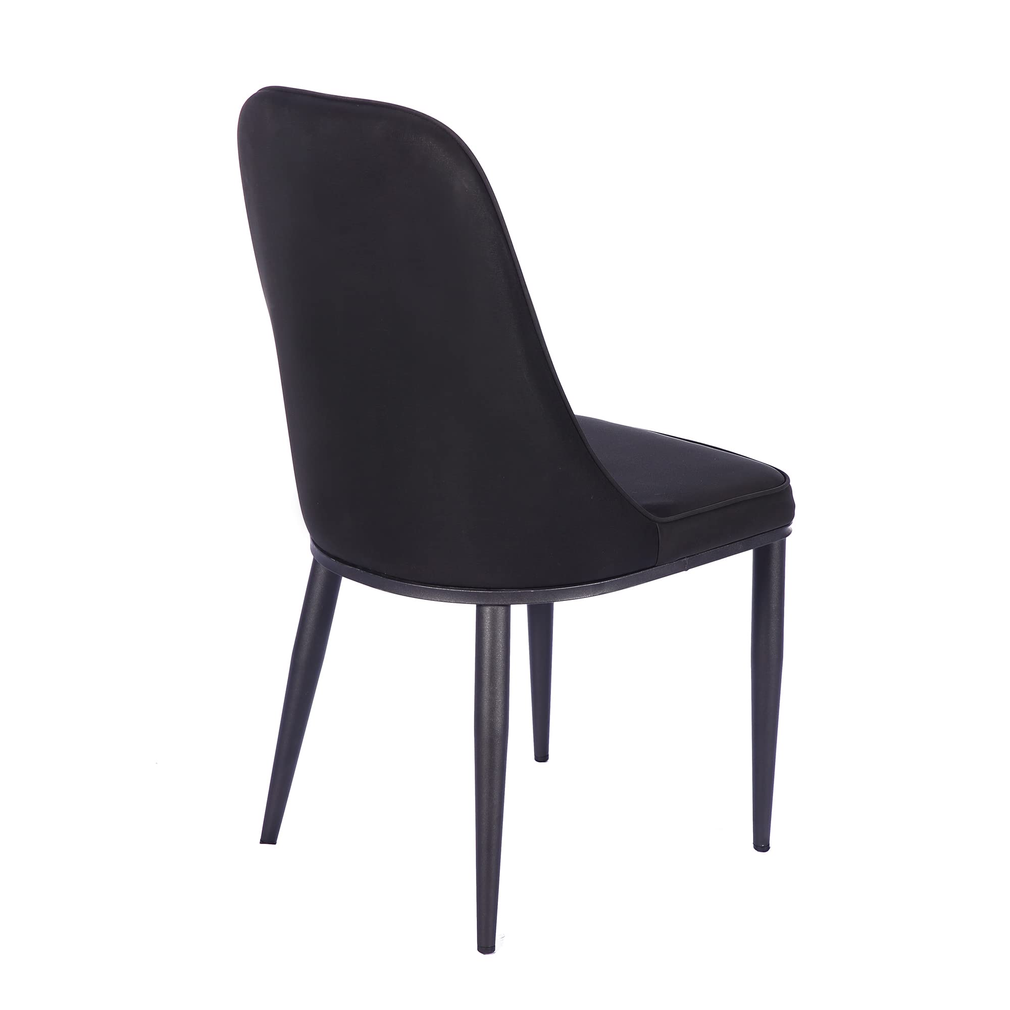 GIA Black High Back Parson Dining Chairs - Set of 4 Upholstered Armless Kitchen Chairs for Dining Room, Restaurant & Home Decor | Modern Comfortable Seating for Family Meals & Entertaining