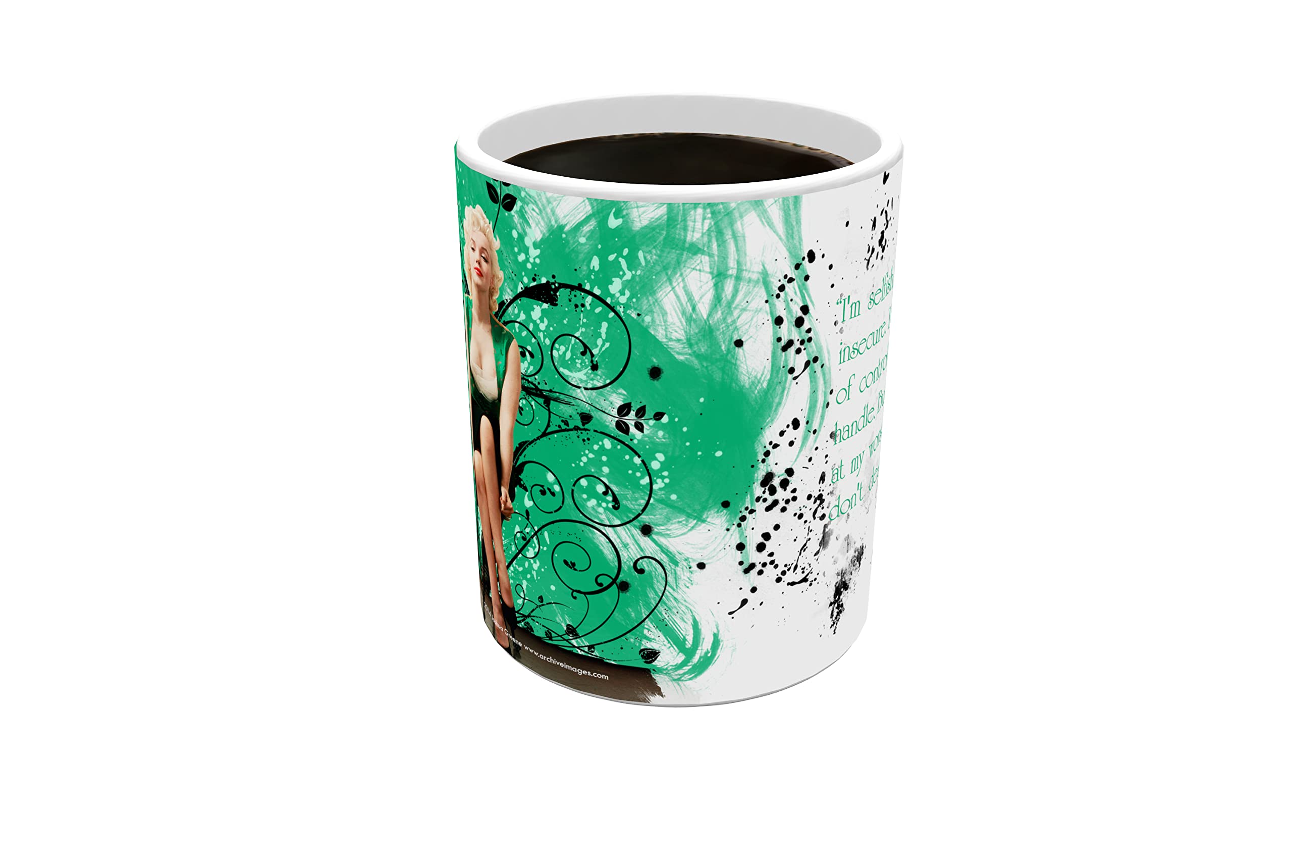 Black Marilyn Monroe Morphing Mug - Heat Activated Ceramic Coffee Cup for Gifts & Collectibles - Perfect for Office, Home, or Pop Culture Fans