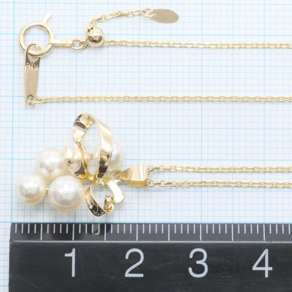 18K Yellow Gold Pearl Necklace for Women - Elegant Bridal Jewelry, Wedding Gift, Anniversary Present, Party Accessory