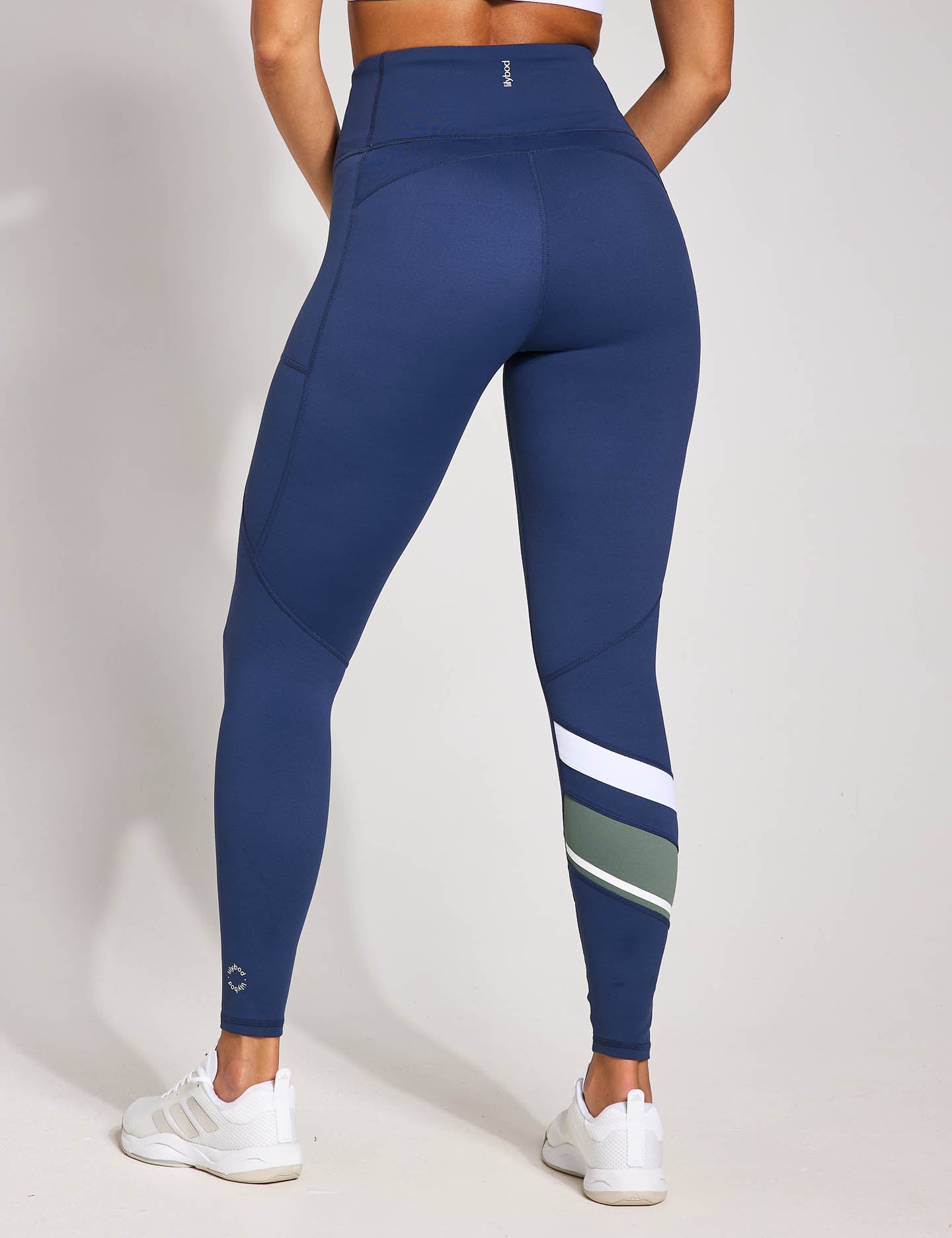 Limitless Legging - High Waist Yoga Pants for Women in Navy, Green & White | Perfect for Workouts, Running & Lounge Wear