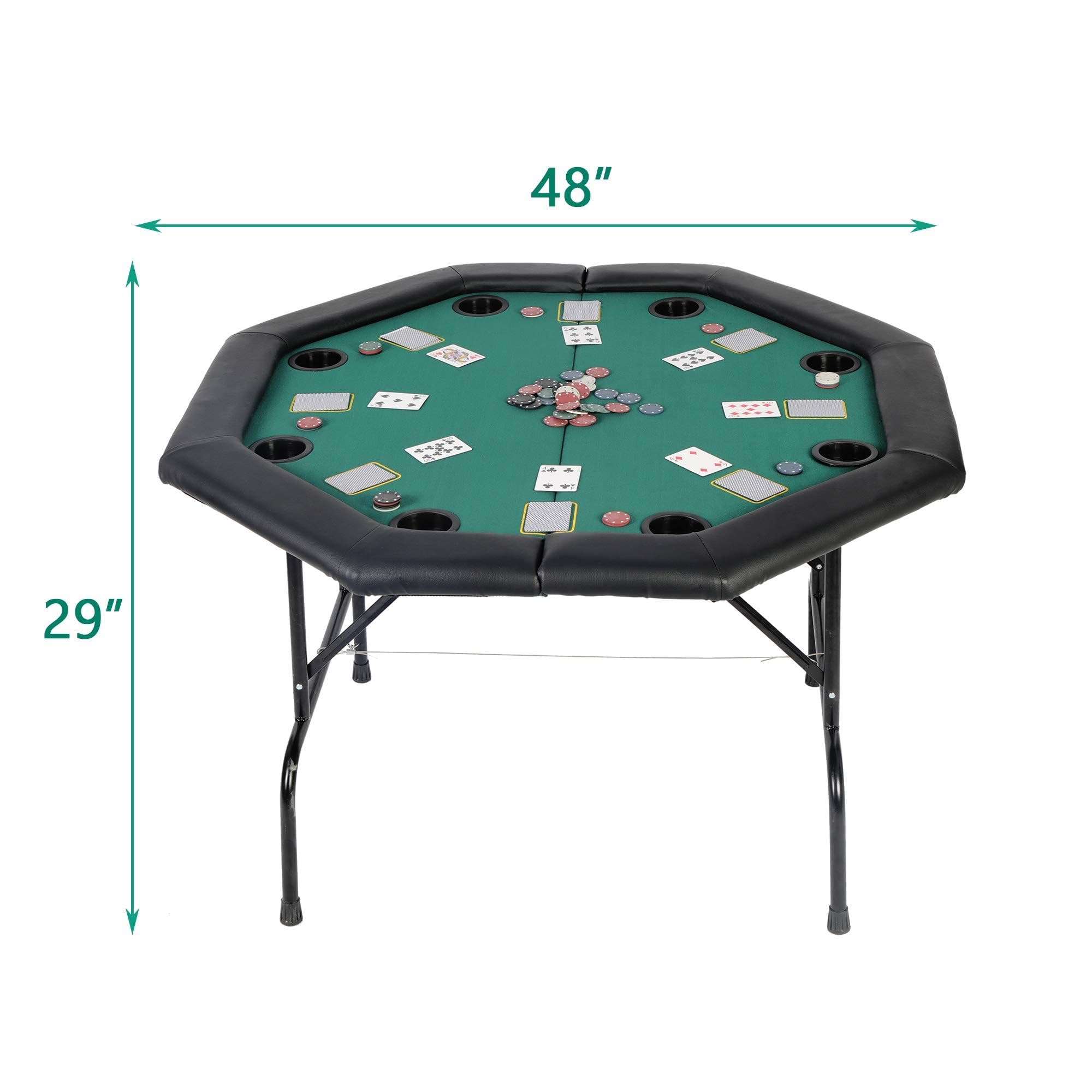 Premium 8-Player Folding Poker Table for Casino Games - Perfect for Home Poker Nights, Game Rooms & Casino-Themed Parties