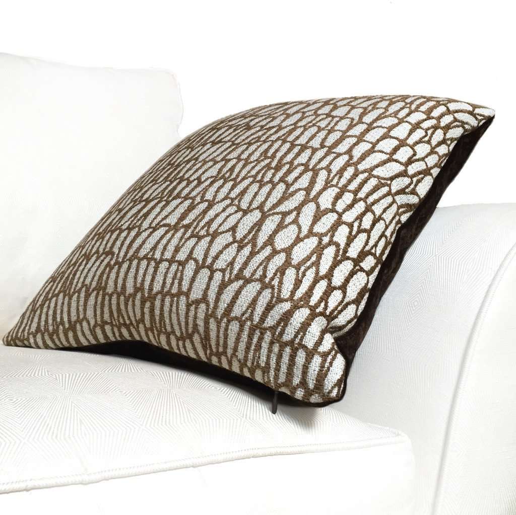 S Harris Kukui Bark Brown Abstract Ethnic Texture Pillow Cover - Bohemian Home Decor for Living Room, Bedroom, Sofa & Couch - 18x18 Inches Decorative Throw Pillow Case