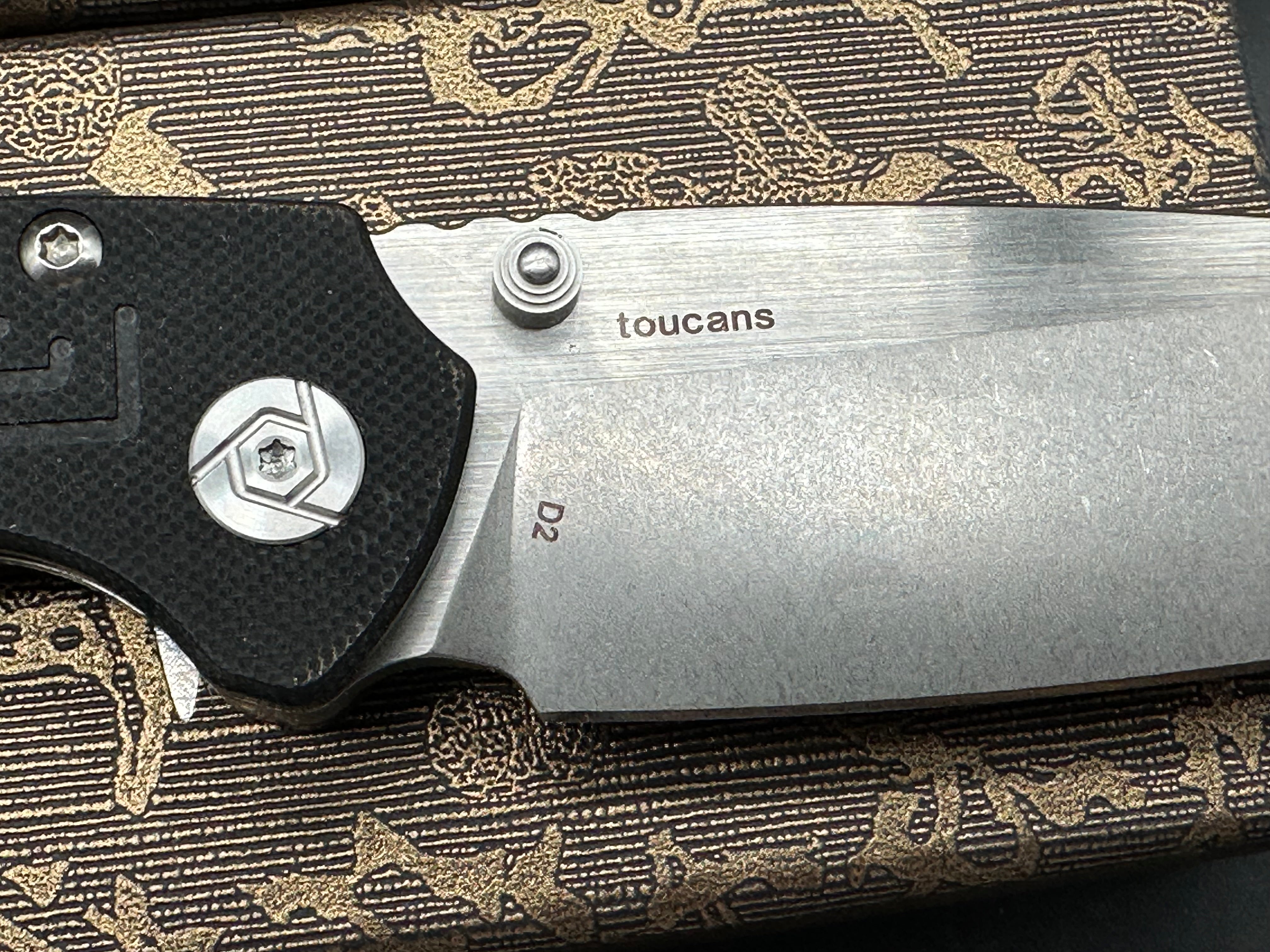 CH 3504 BLK & CH Toucans Black G10 Folding Pocket Knife - EDC, Outdoor Camping, Hiking Survival Tool