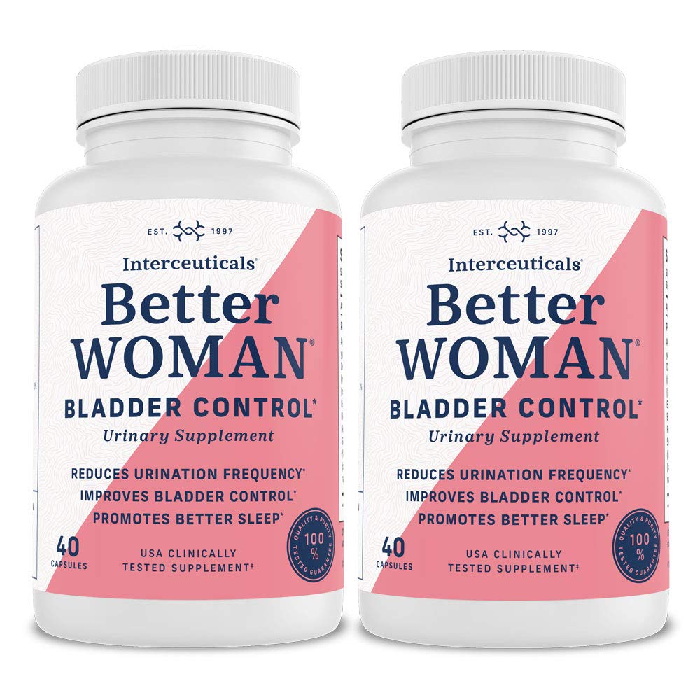 BetterWOMAN Bladder Control Supplement for Women - Reduces Frequent Urination & Occasional Leakage - Supports Nighttime Comfort & Sleep - Natural Urinary Health Support (2 Bottles) - Ideal for Active Lifestyles & Travel