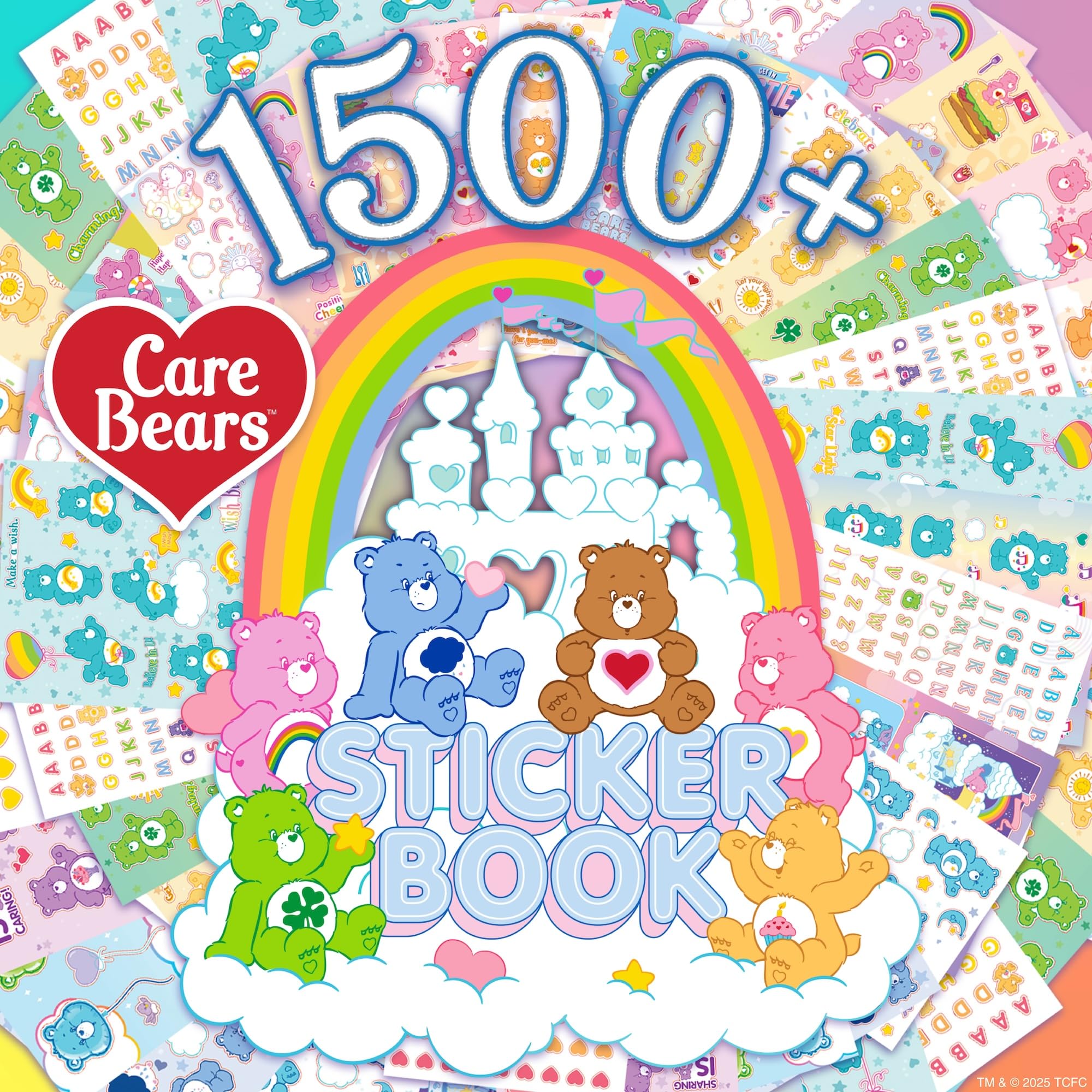 Care Bears Sticker Book - 1500+ Cute Stickers for Scrapbooking, Planners, Journals & DIY Crafts | Includes Alphabet Letters, Planner Stickers, Laptop & Water Bottle Decals | Perfect for Kids, Teens & School Supplies | Great for Scrapbooks, Homework Assignments & Personalizing School Items
