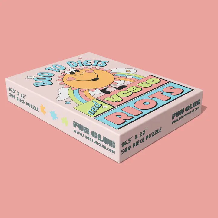 Boo To Diets & Yay To Riots - 500 Piece Jigsaw Puzzle for Adults - Fun & Challenging Puzzle Game for Family Game Night, Relaxation & Home Decor