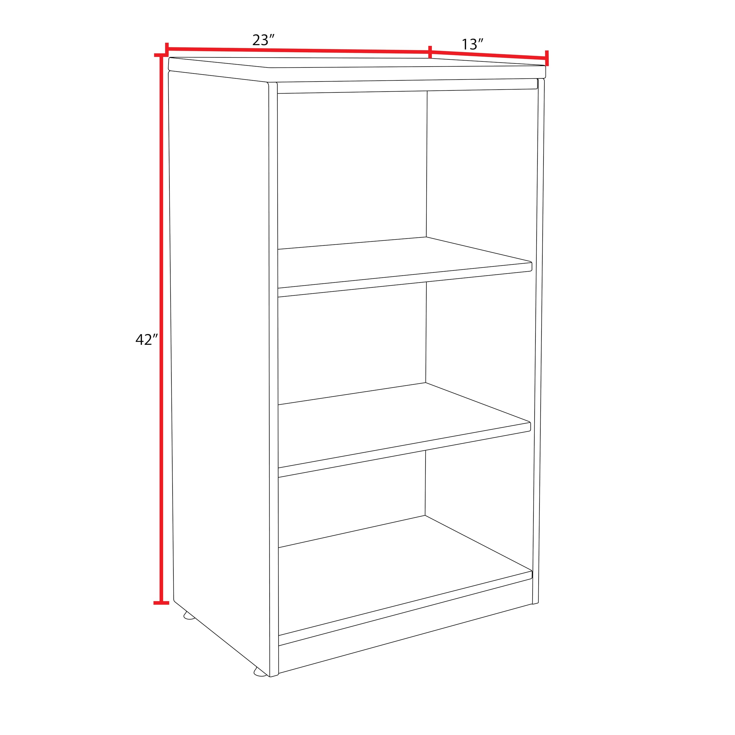 Regency Seating Bookcase Legacy Stand Up - 41 Inch Mahogany Wood Bookshelf with Storage | Perfect for Home Office, Living Room & Library Organization