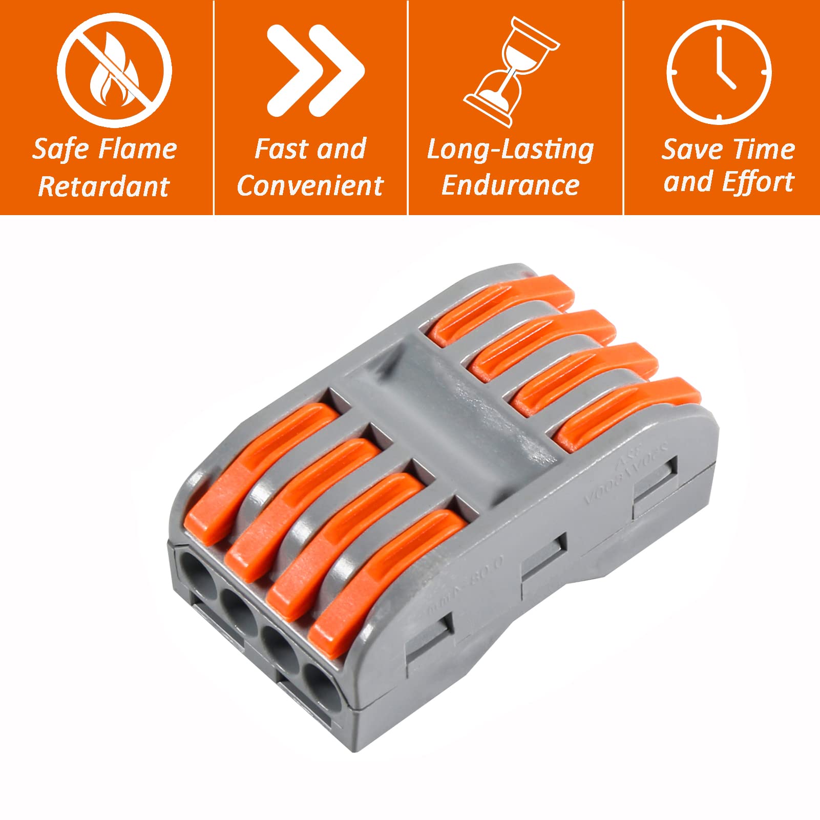 30pcs Lever Wire Connectors SPL-2 - Compact Electrical Connectors for 28-12AWG Soft & Hard Wires - Universal Wire Terminals & Nuts - Ideal for Home Wiring, DIY Projects & Electrical Repairs