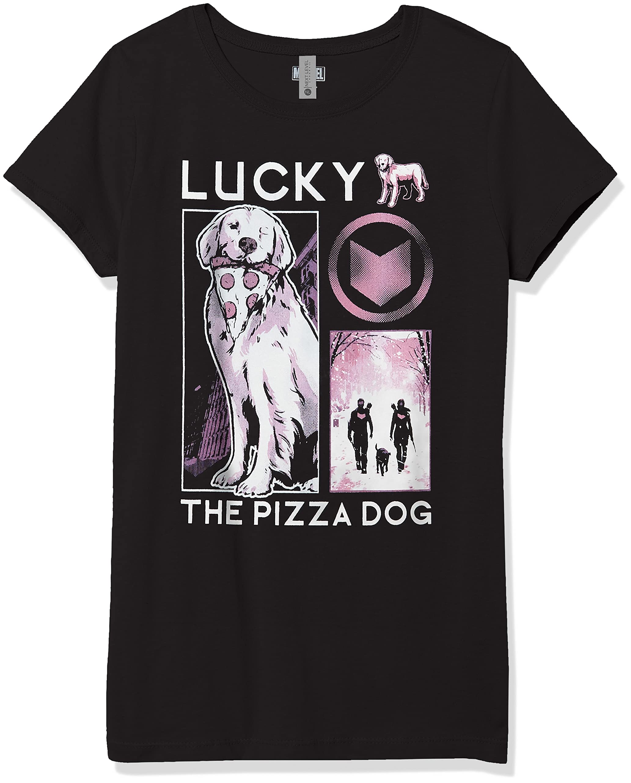 Marvel Girl's Lucky Layout T-Shirt | Trendy Graphic Tee for Girls | Superhero Fashion for School, Parties & Everyday Wear