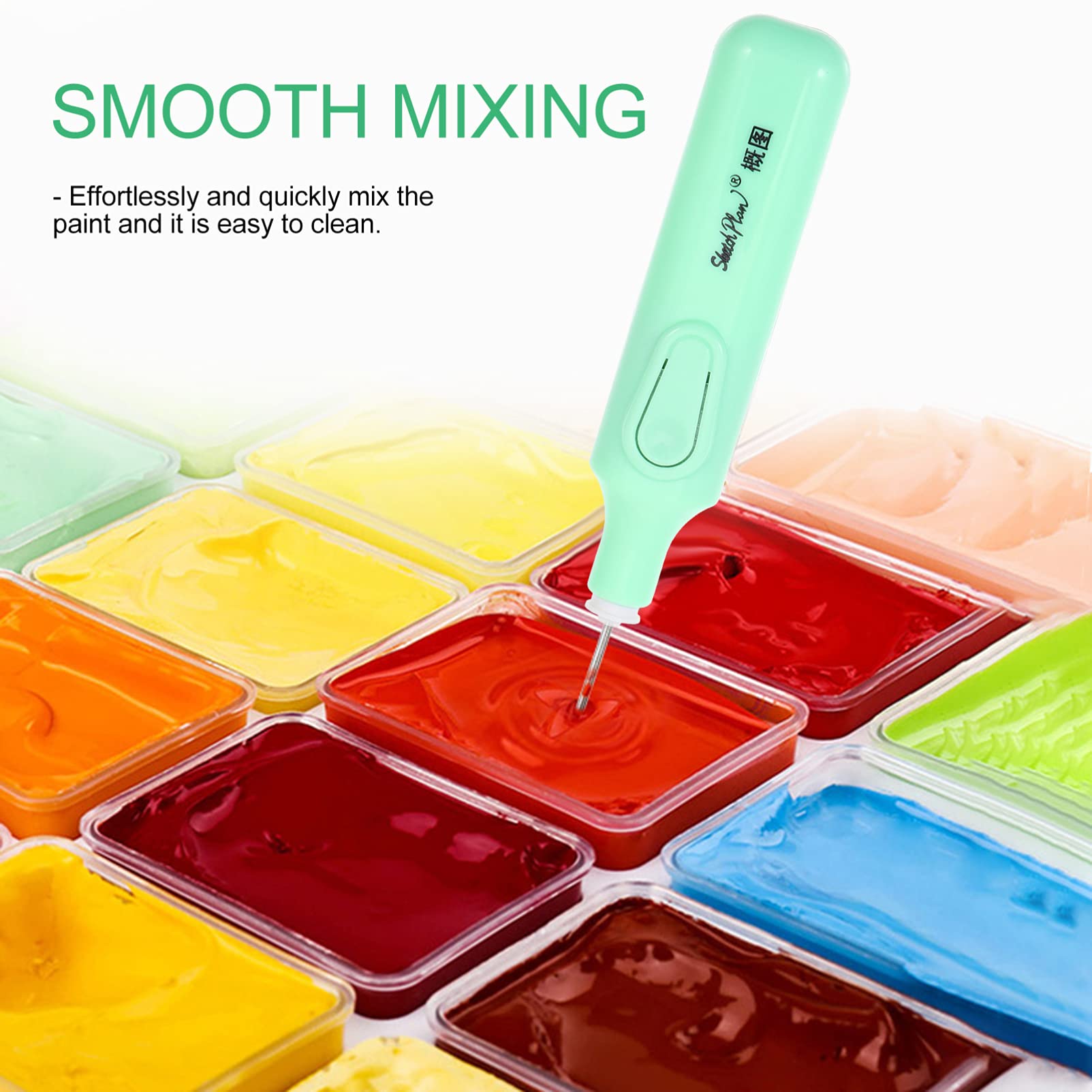 EXCEART Electric Pigment Stirrer Mixer - Portable Paint Mixing Tool for DIY Crafts, Art Gouache Painting & Drawing (1 Set) - Perfect for Artists, Hobbyists & Home Decor Projects