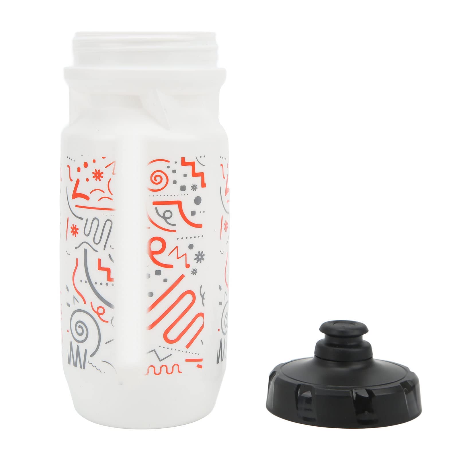 BORDSTRACT 550ml/18oz Sports Water Bottle - Leak Proof, BPA Free Squeeze Bottle for Cycling, Gym, Hiking & Travel - Athletic Design (White) | Perfect for Workouts, Outdoor Adventures & Daily Hydration