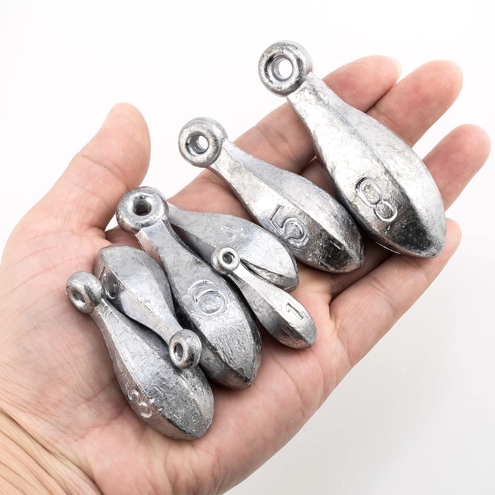Dr.Fish 5 Pack Fishing Bank Sinkers - Premium Surf & Catfish Sinker Terminal Tackle for Freshwater & Saltwater Fishing | Ideal for River, Channel, Pompano & Striper Fishing | Perfect for Bottom Rigs & Fish Finder Rigs