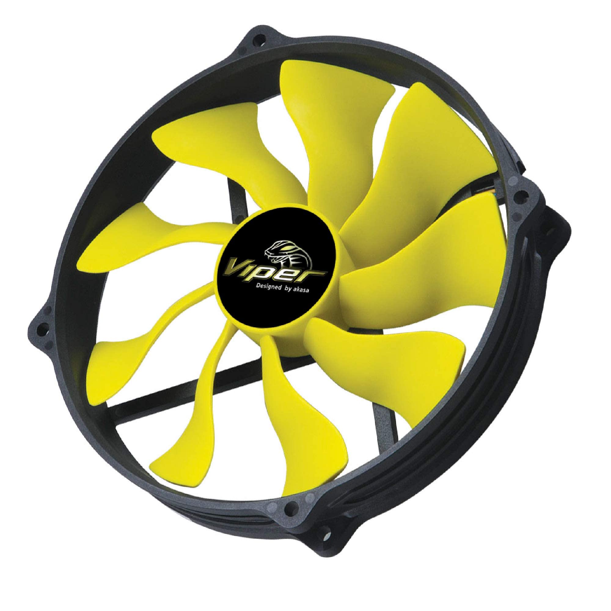 Akasa 140mm Viper R PWM Case Fan - High Airflow S-Flow Fan with HDB Long Lifespan Bearing & Anti-Vibration Rubber Mounts - Ideal for CPU Cooling, Heatsink Ventilation, and PC Case Airflow - Perfect for Gaming PCs, Workstations, and Home Office Setups