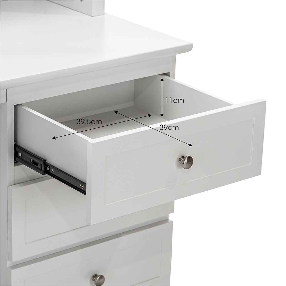 3-Drawer 5-Shelf Hutch Study Desk - Compact Home Office Desk with Storage for Small Spaces | Perfect for Study, Workstation, Dorm Room & Home Office Organization