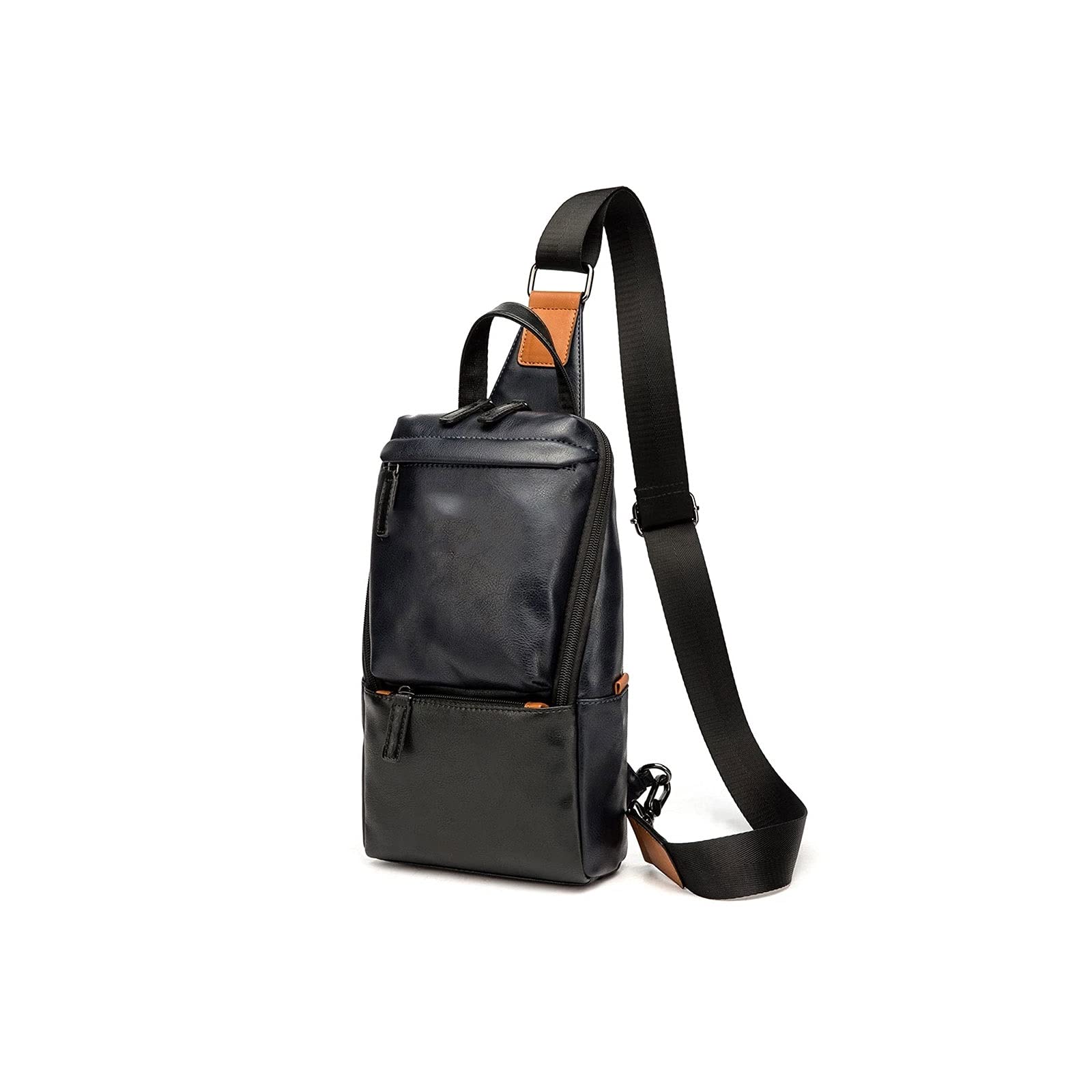 FCHMY Vintage Leather Messenger Bag for Men - Stylish Crossbody Chest Pack Shoulder Bag, Casual & Business Sling Bag (Color A) - Perfect for Travel, Work, and Everyday Use