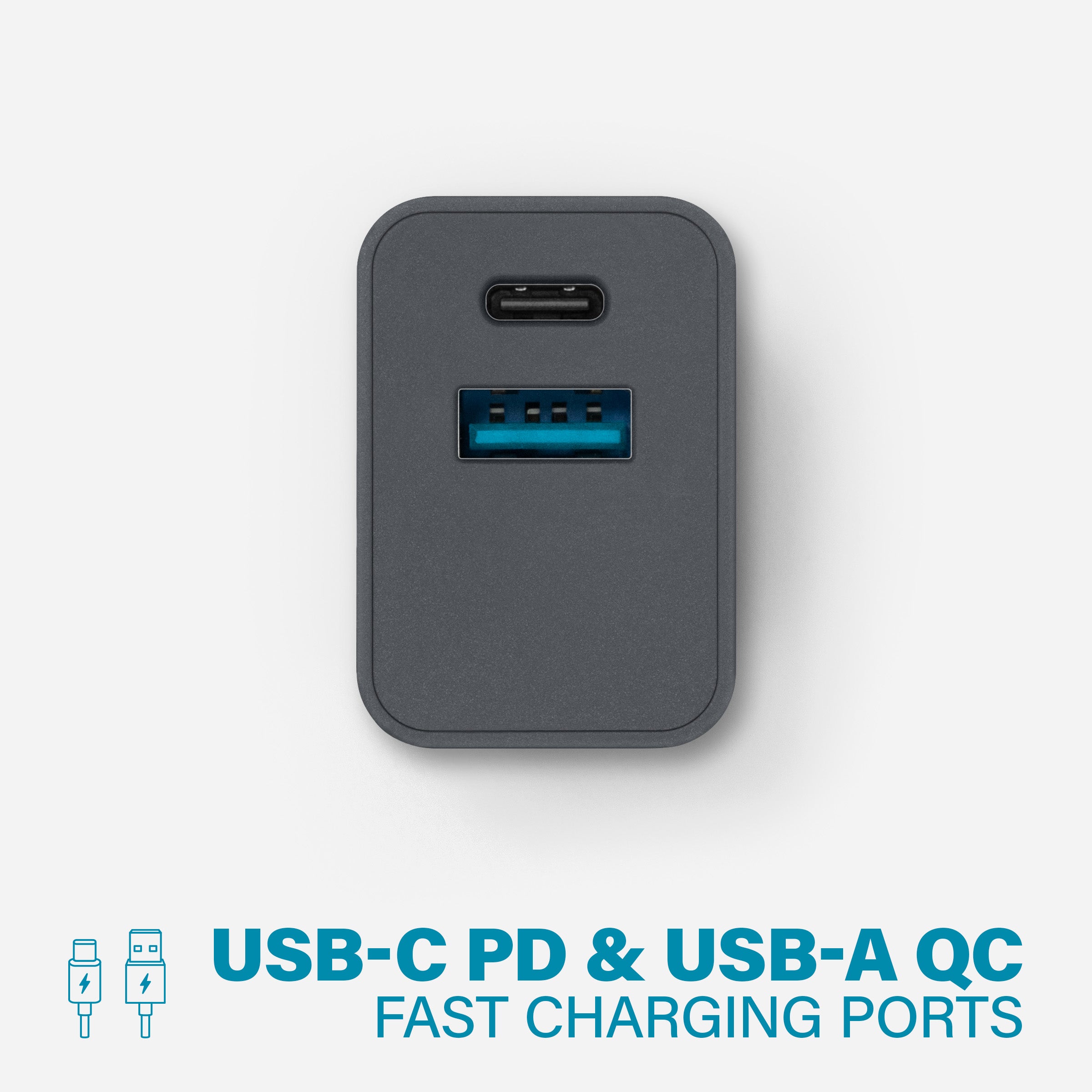WALLY Mini Wall Charger - Fast USB Charging Block for iPhone, Android, Tablets - Compact Travel Charger for Home, Office, Car & Hotel Use