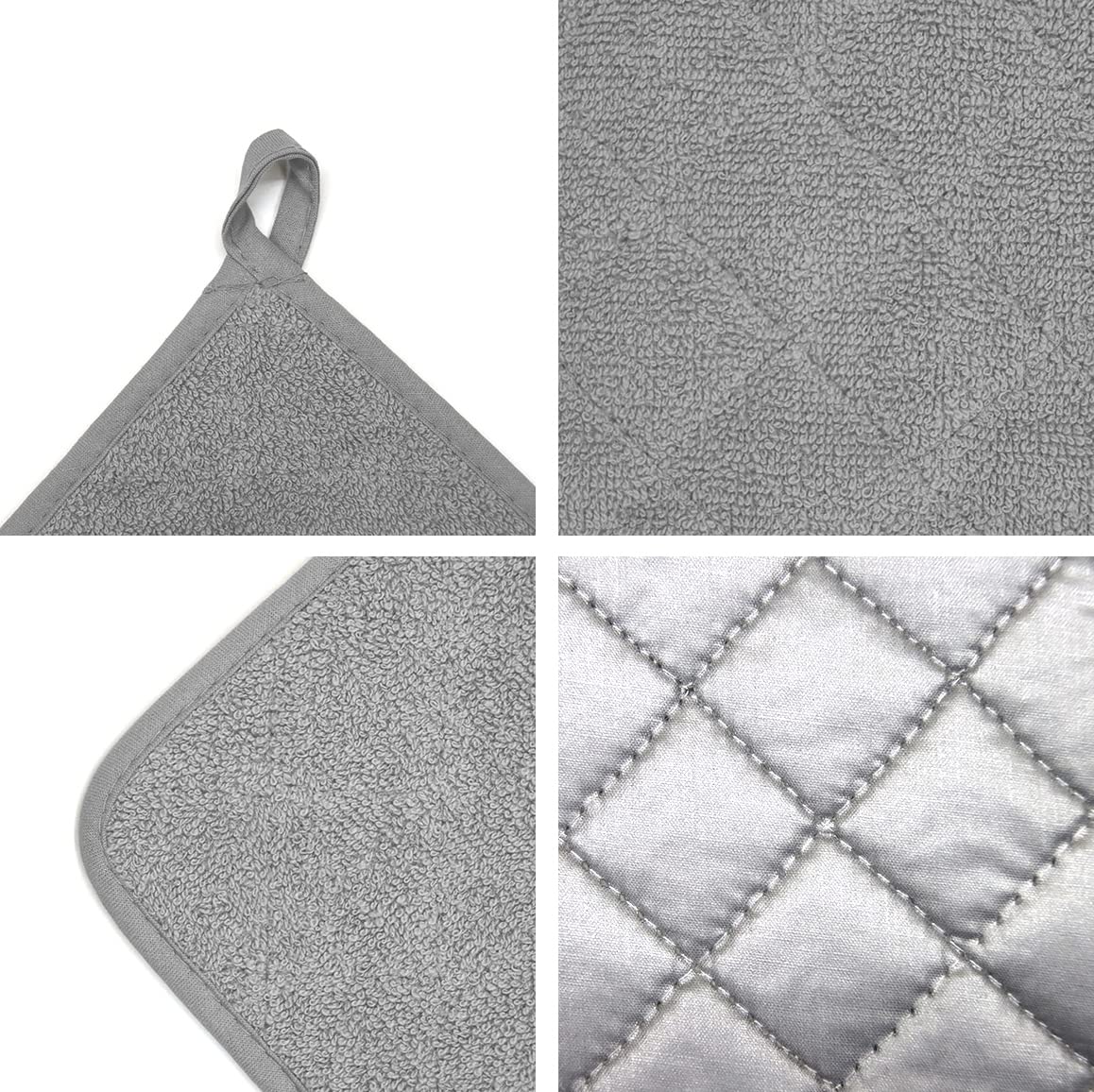 Heat Resistant Cotton Terry Oven Pot Holder Set of 3 - 7