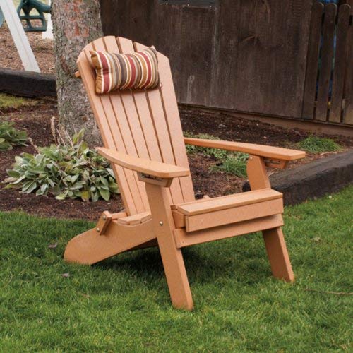 A & L Furniture Folding Reclining Adirondack Chair with Pullout Ottoman - Patio, Deck, Poolside & Outdoor Relaxation