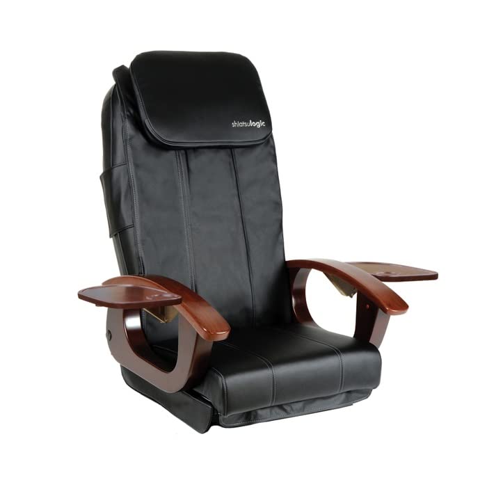 ShiatsuLogic Black Pedicure Chair Cushion Cover with Massage Vibration - Ergonomic Seat & Back Pillow Upholstery for Spa, Salon, and Home Relaxation
