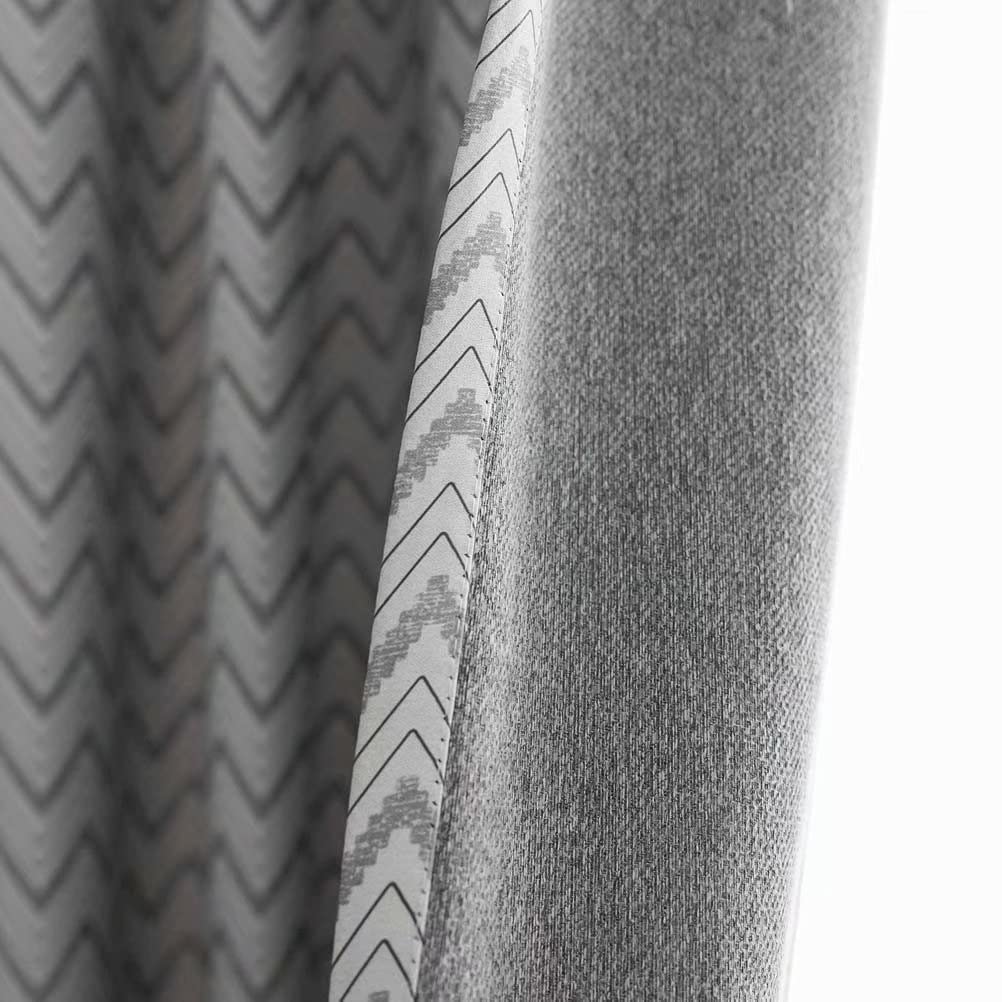 MacoHome Chevron Linen Curtains - 2 Panels Set, 52