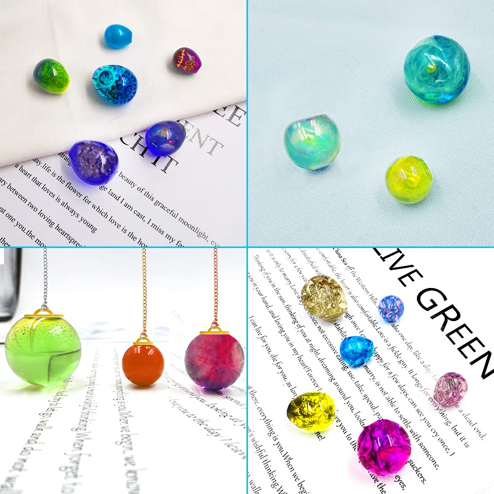 2 Pcs Silicone Resin Ball Molds for DIY Jewelry Making - Universe Sphere & Egg Shaped Epoxy Casting Molds for Pendants, Resin Crafts - Perfect for Home Decor, Gift Making & Creative Projects