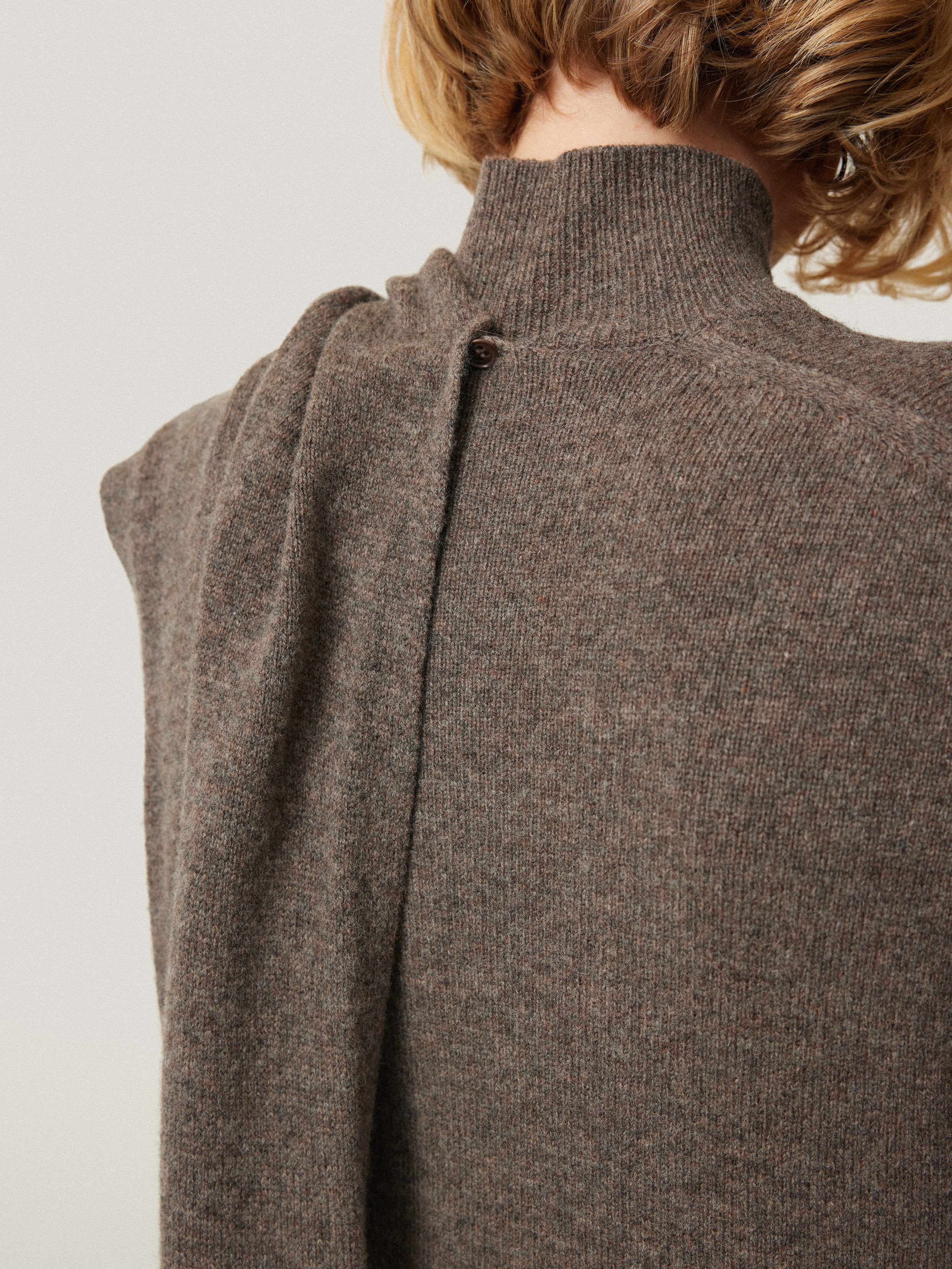 Soft Wool Scarf Jumper Dress for Women - Cozy Taupe Knit Sweater Dress | Perfect for Fall & Winter, Office Wear, and Casual Outings