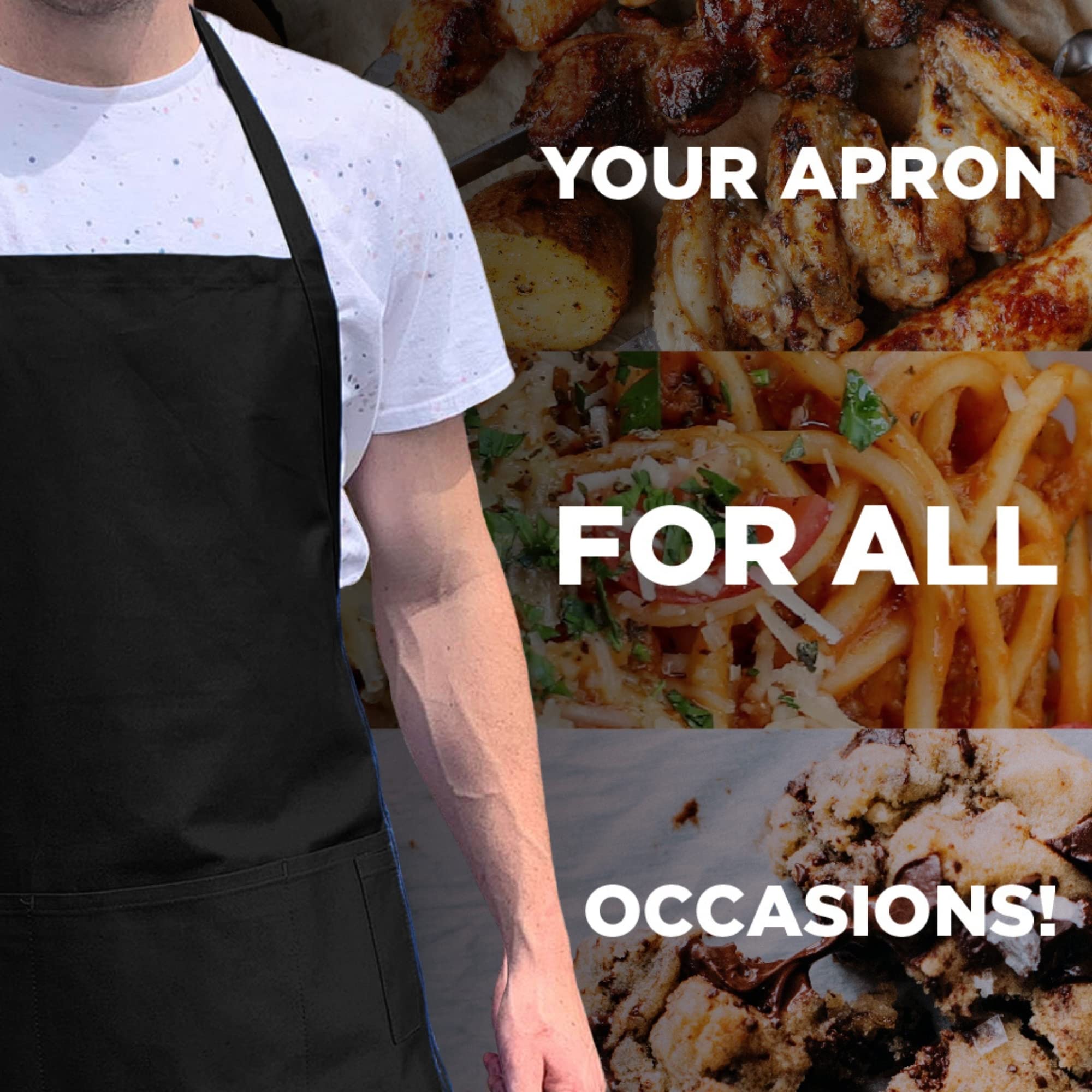 Adjustable Mustache BBQ Apron for Men - One Size Fits All - Perfect for Grilling, Cooking & Outdoor Barbecues