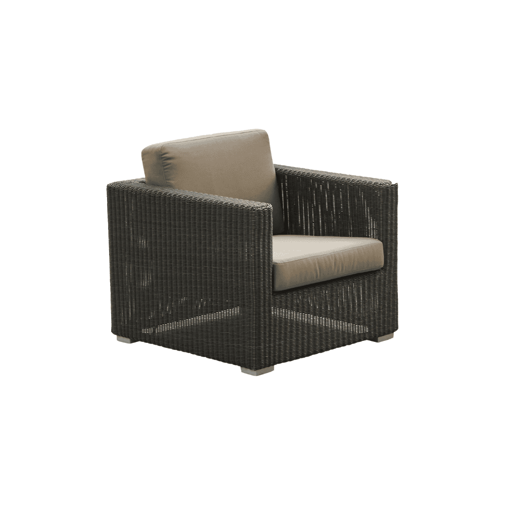 Chester Lounge Weave Coastal Outdoor Chair - Waterproof Wicker Patio Furniture for Poolside, Beach, Garden & Backyard Relaxation