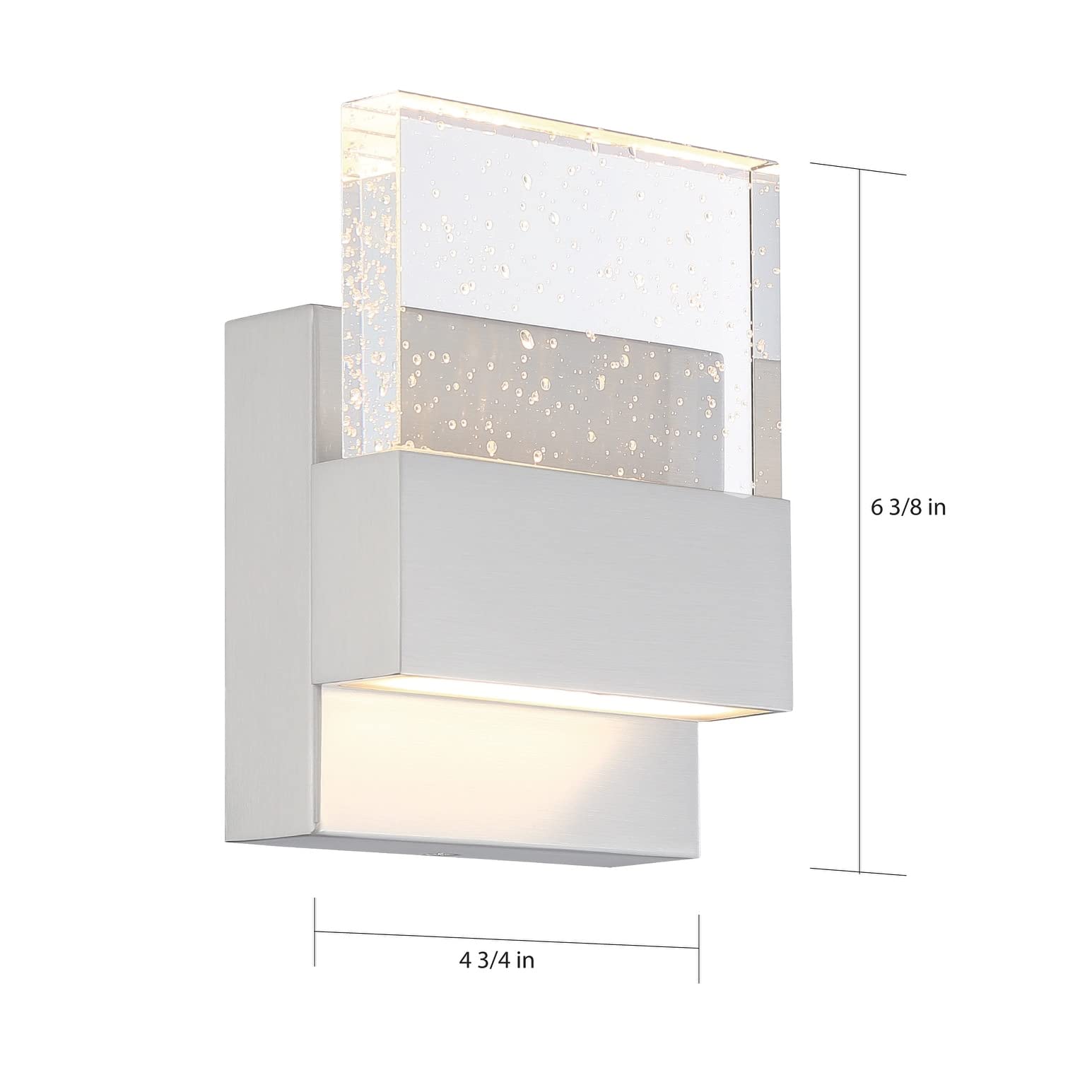 Polished Nickel Finish with Seeded Glass Shade - Elegant Modern Lighting Fixture for Dining Room, Bedroom, or Living Room Decor