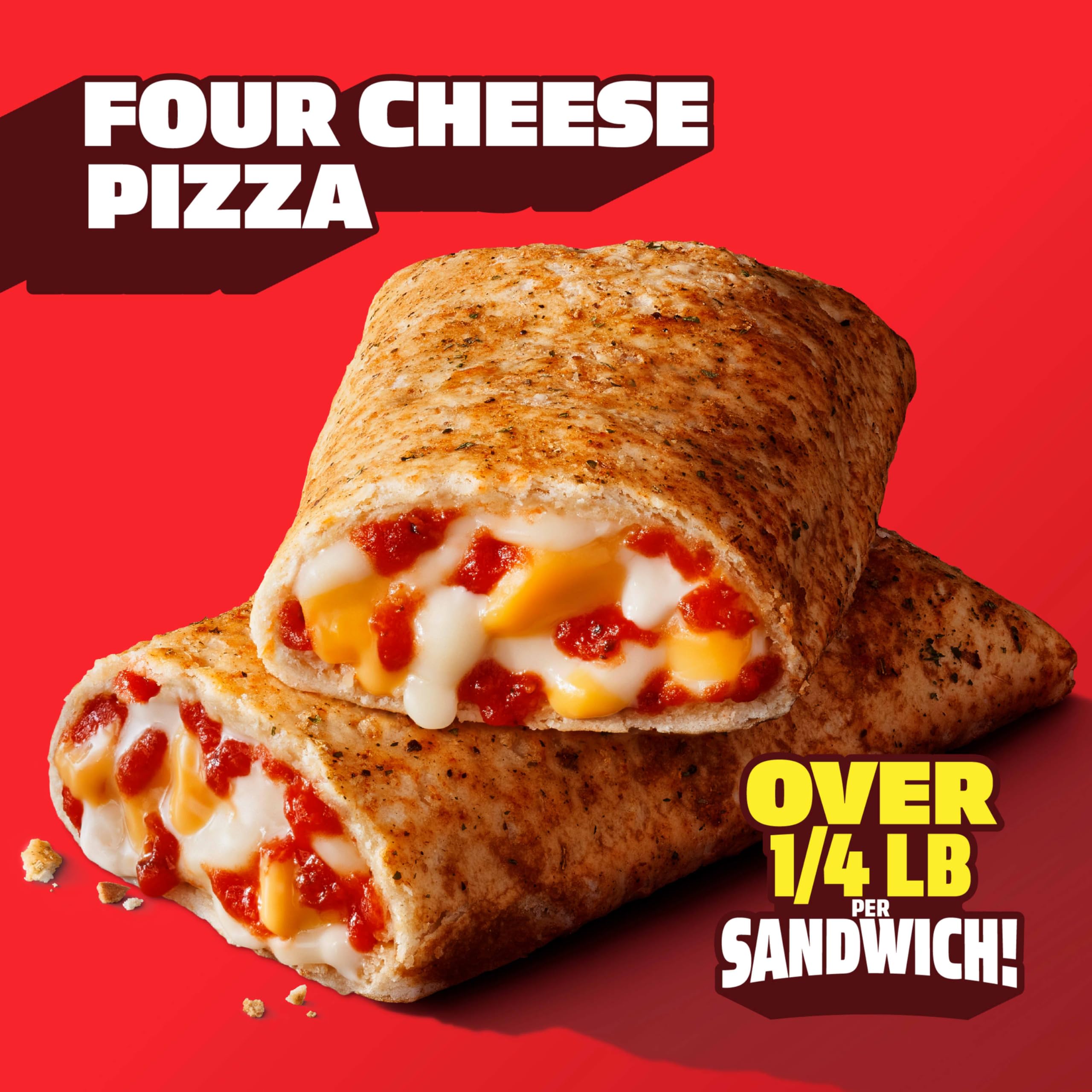 Hot Pockets Four Cheese Pizza Frozen Snacks in Garlic Buttery Crust - 2 Pack (8.5 oz Each) | Quick Microwaveable Meals for Lunch, Dinner or Late Night Snacking | Perfect for Busy Families, Students & Office Workers